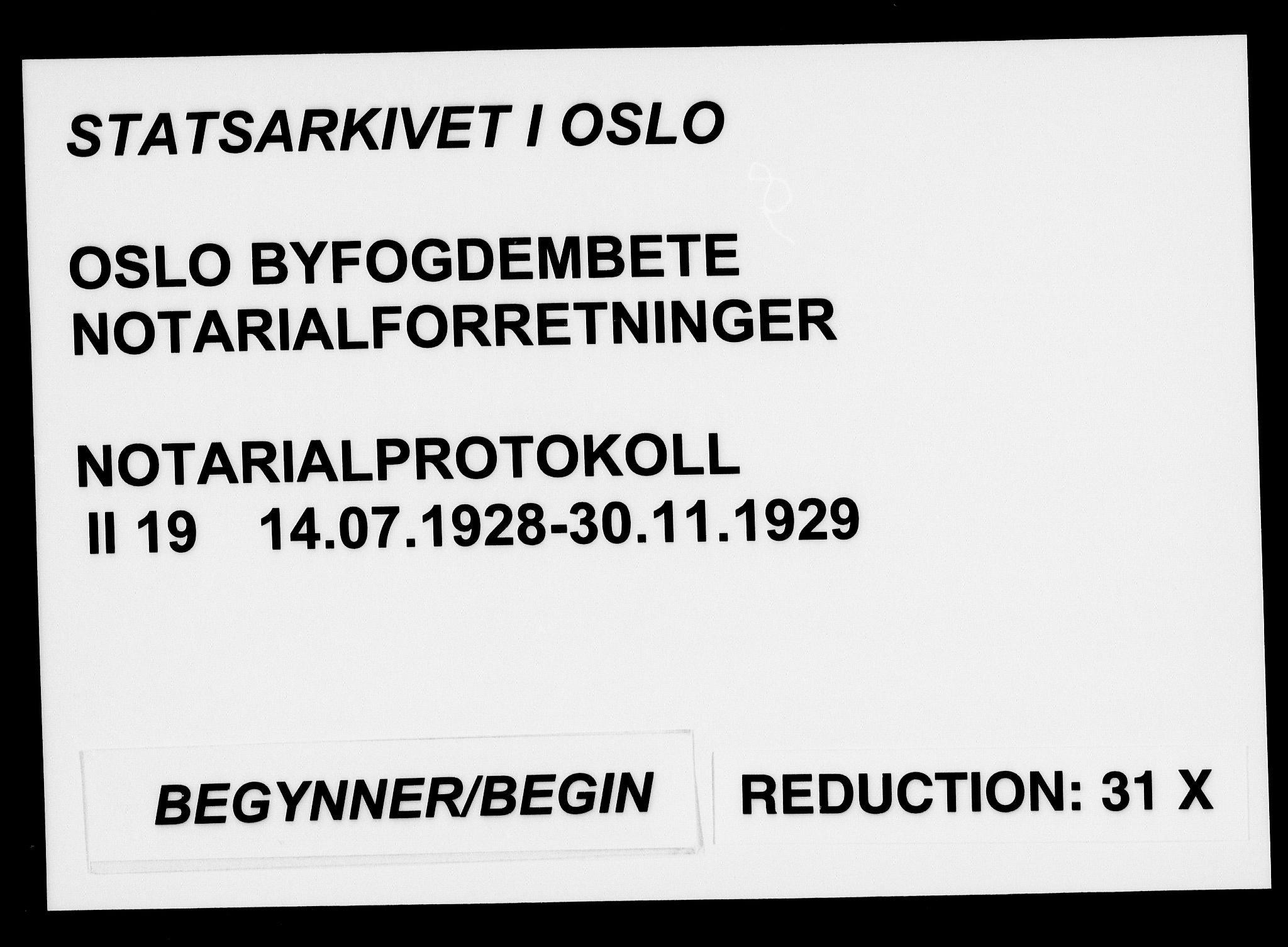 Oslo byfogd avd. I, AV/SAO-A-10220/L/Lb/Lbb/L0019: Notarialprotokoll, rekke II: Vigsler, 1928-1929