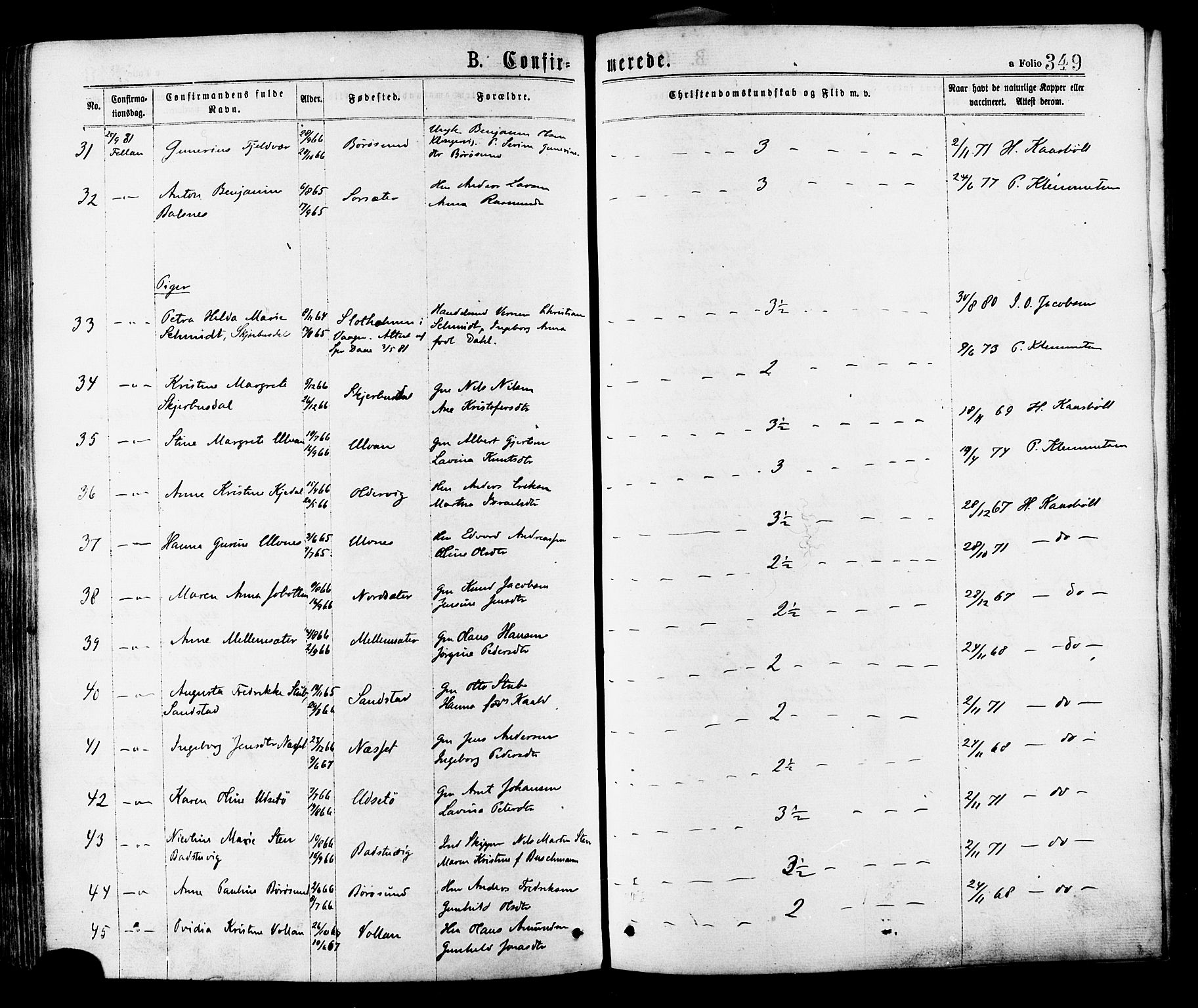 Ministerialprotokoller, klokkerbøker og fødselsregistre - Sør-Trøndelag, SAT/A-1456/634/L0532: Ministerialbok nr. 634A08, 1871-1881, s. 349