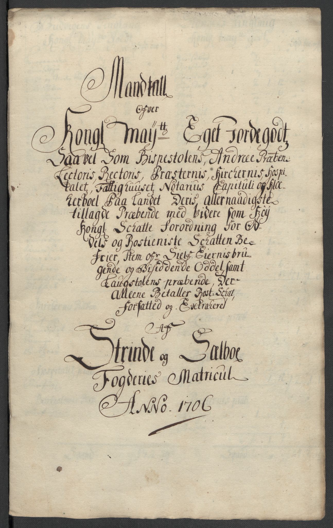 Rentekammeret inntil 1814, Reviderte regnskaper, Fogderegnskap, RA/EA-4092/R61/L4109: Fogderegnskap Strinda og Selbu, 1704-1706, s. 631