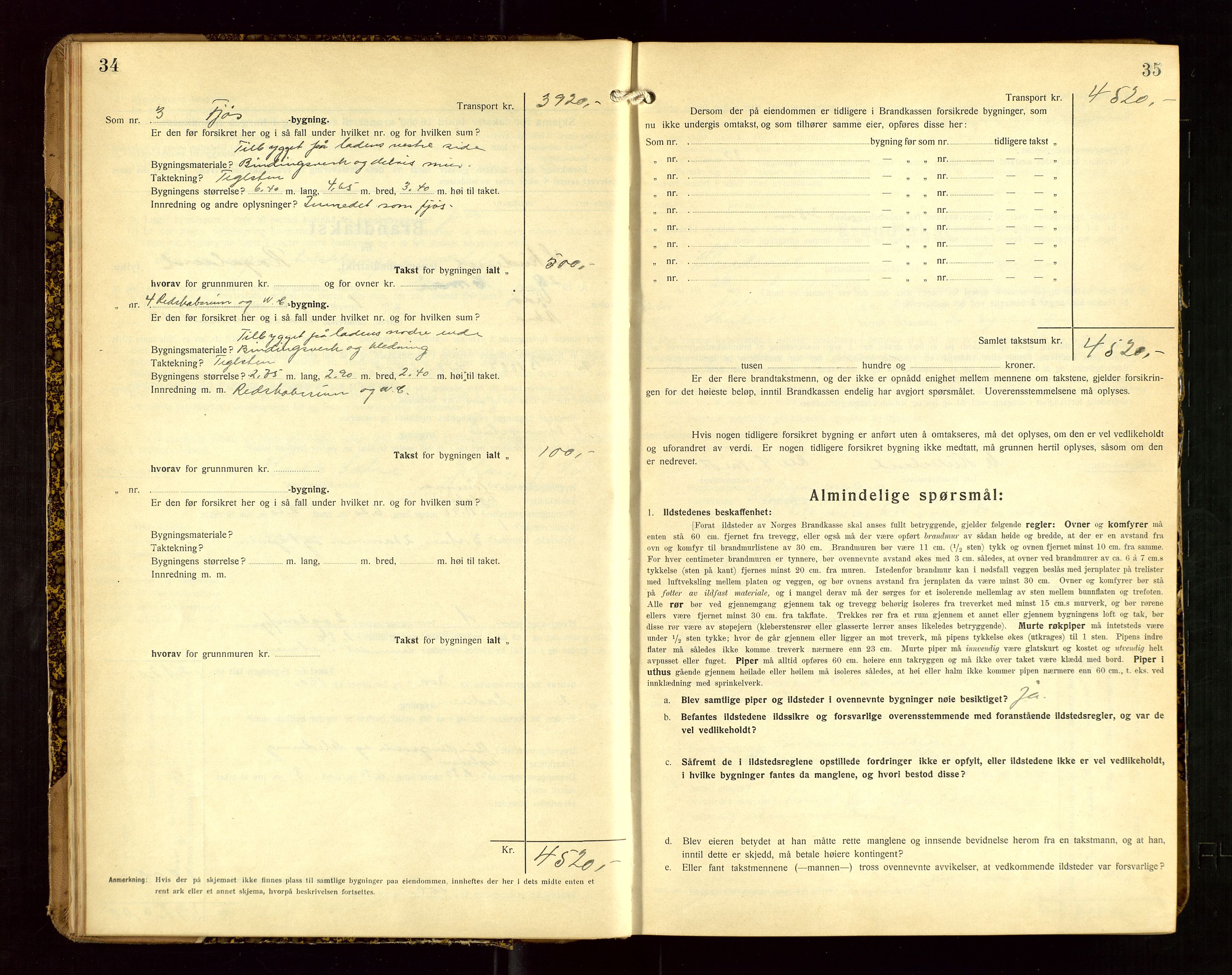 Skudenes lensmannskontor, AV/SAST-A-100444/Gob/L0002: "Brandtakstprotokoll", 1925-1952, s. 34-35