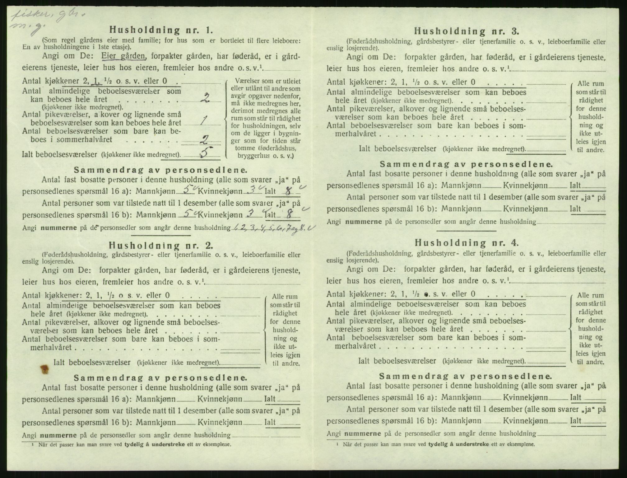 SAK, Folketelling 1920 for 0925 Eide herred, 1920, s. 279