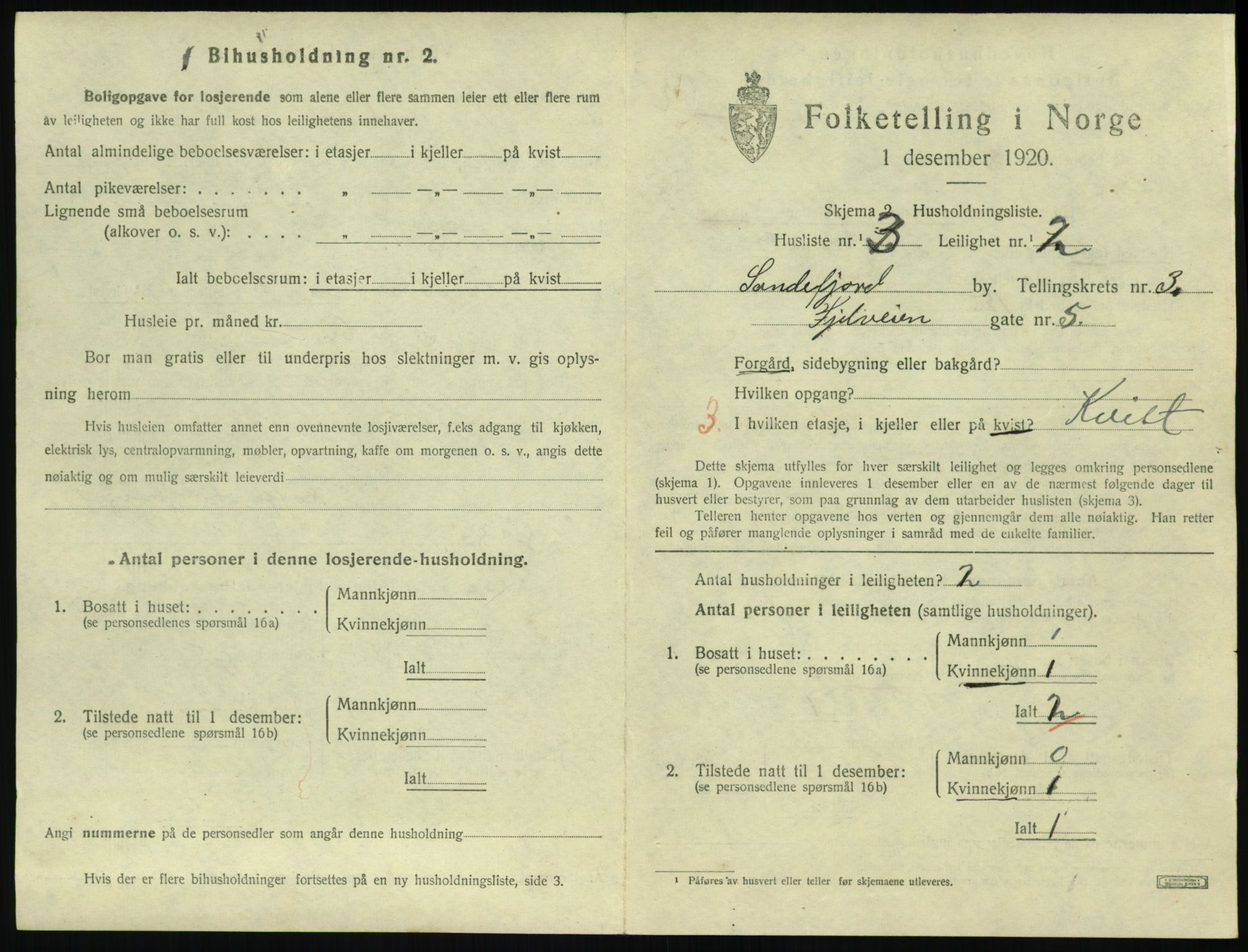 SAKO, Folketelling 1920 for 0706 Sandefjord kjøpstad, 1920, s. 1908