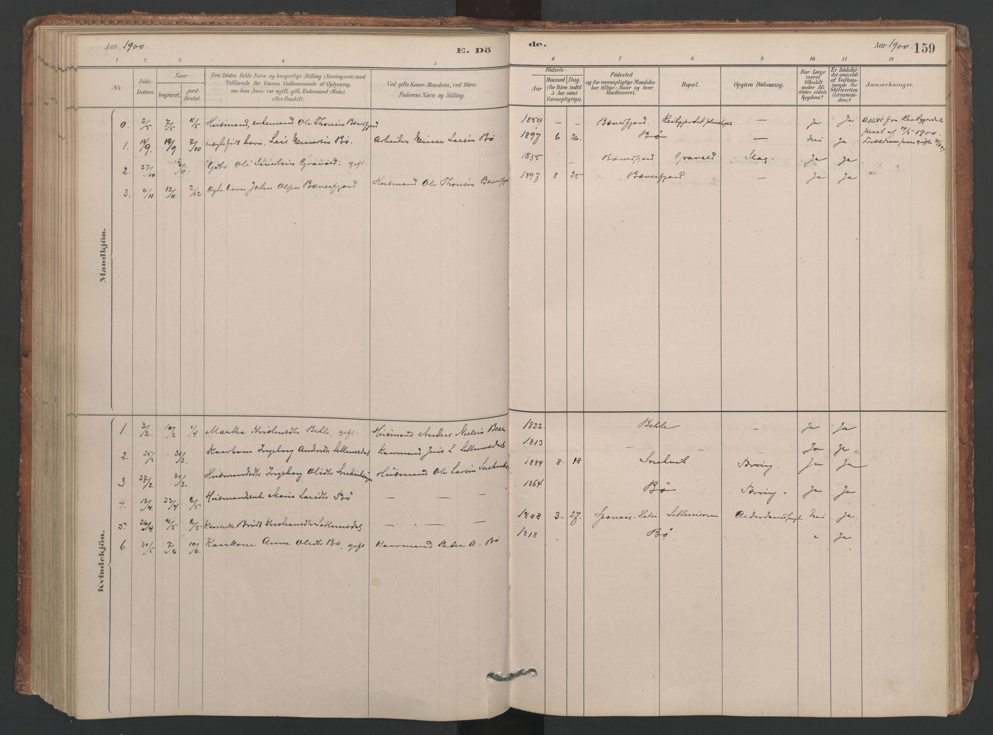 Ministerialprotokoller, klokkerbøker og fødselsregistre - Møre og Romsdal, SAT/A-1454/594/L1036: Ministerialbok nr. 594A02 (?), 1879-1910, s. 159