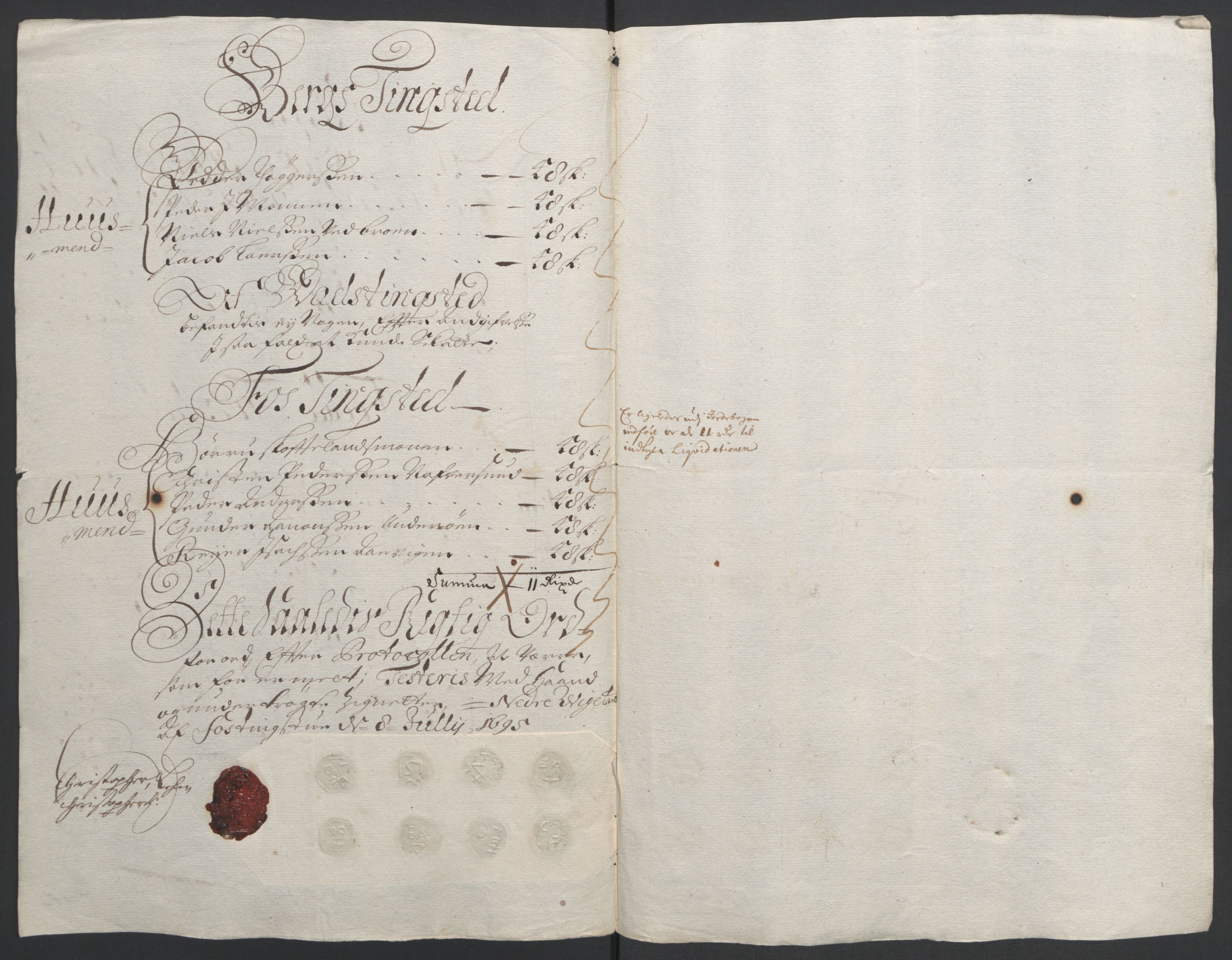 Rentekammeret inntil 1814, Reviderte regnskaper, Fogderegnskap, RA/EA-4092/R43/L2545: Fogderegnskap Lista og Mandal, 1694-1695, s. 226