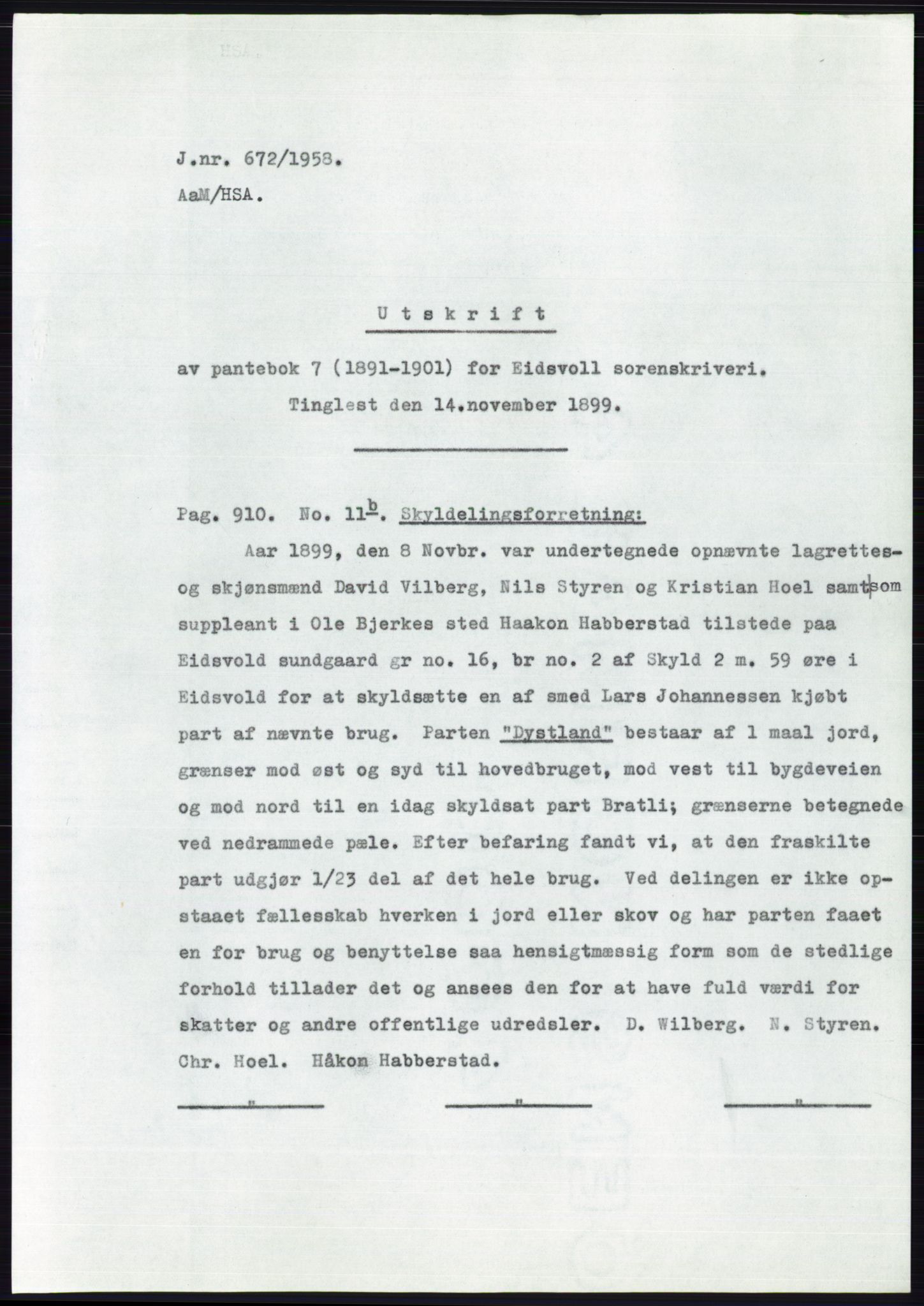 Statsarkivet i Oslo, SAO/A-10621/Z/Zd/L0008: Avskrifter, j.nr 14-1096/1958, 1958, s. 268