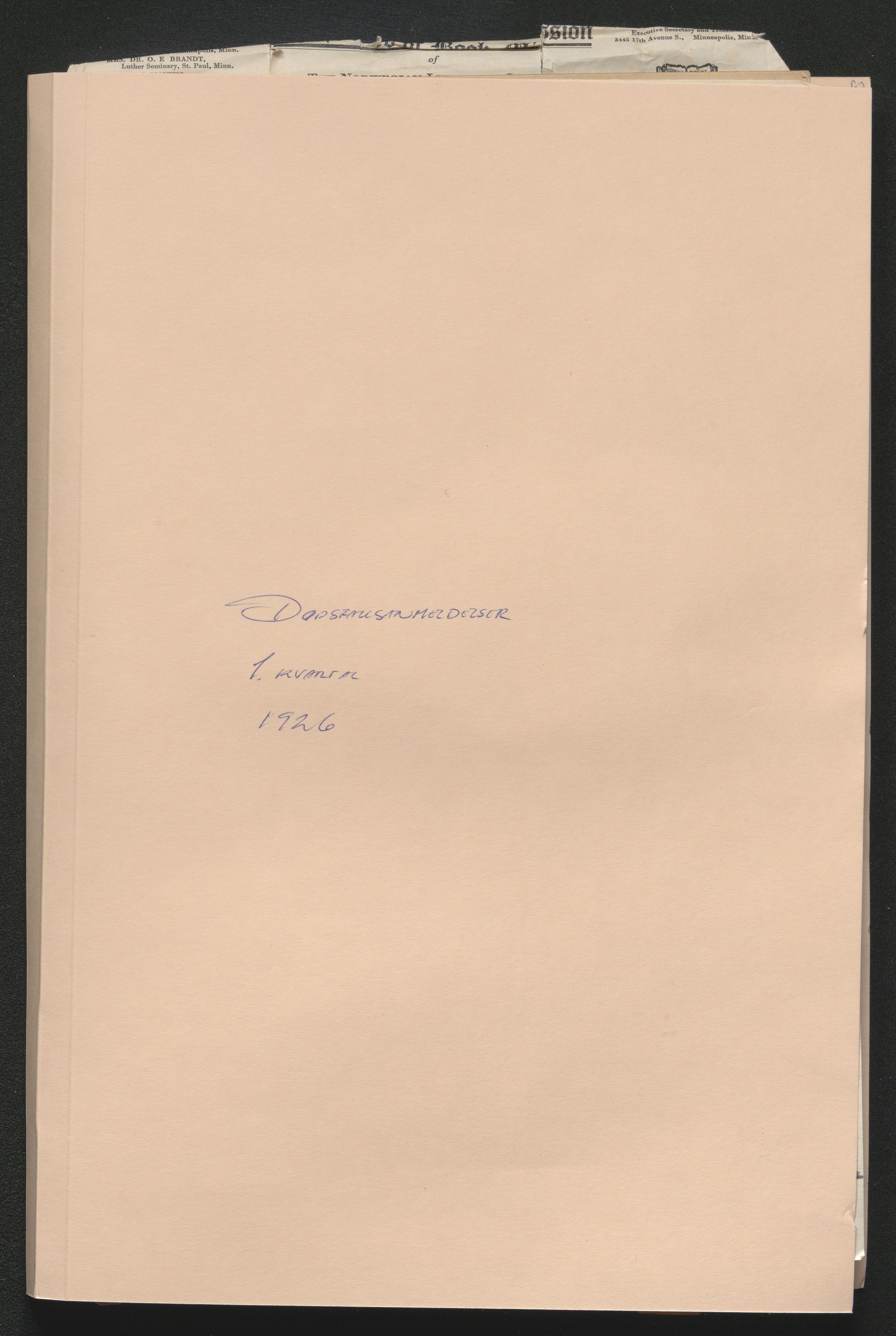 Eiker, Modum og Sigdal sorenskriveri, SAKO/A-123/H/Ha/Hab/L0044: Dødsfallsmeldinger, 1926-1927, s. 1