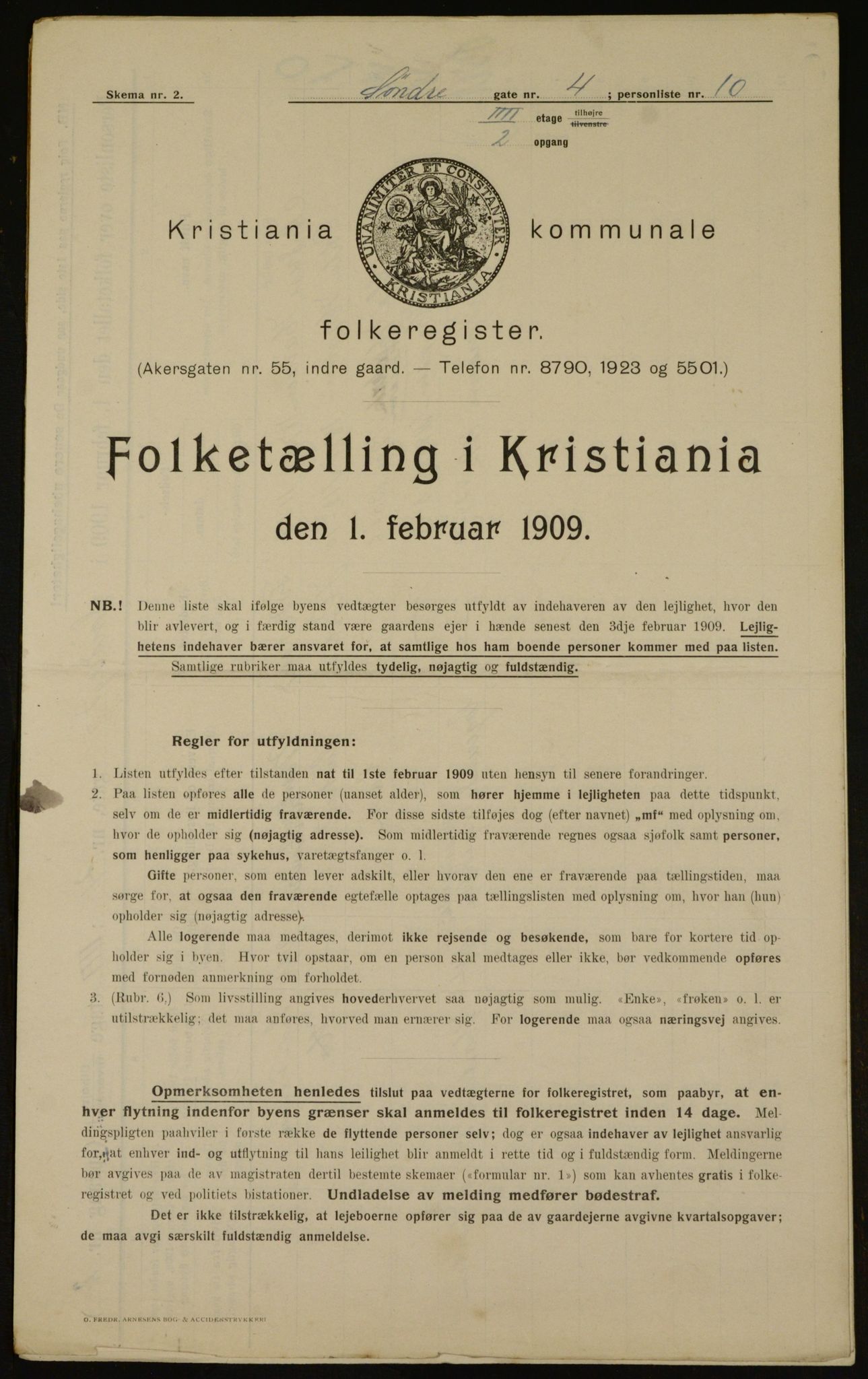 OBA, Kommunal folketelling 1.2.1909 for Kristiania kjøpstad, 1909, s. 96330