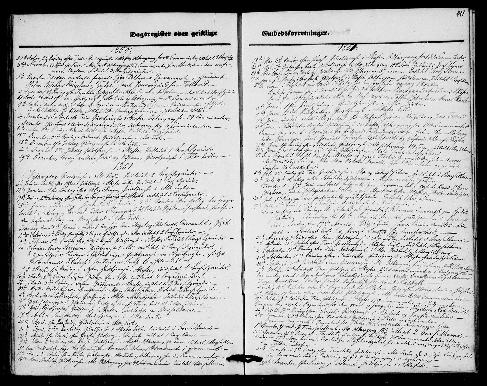 Mo kirkebøker, AV/SAKO-A-286/F/Fa/L0005: Ministerialbok nr. I 5, 1844-1864, s. 451