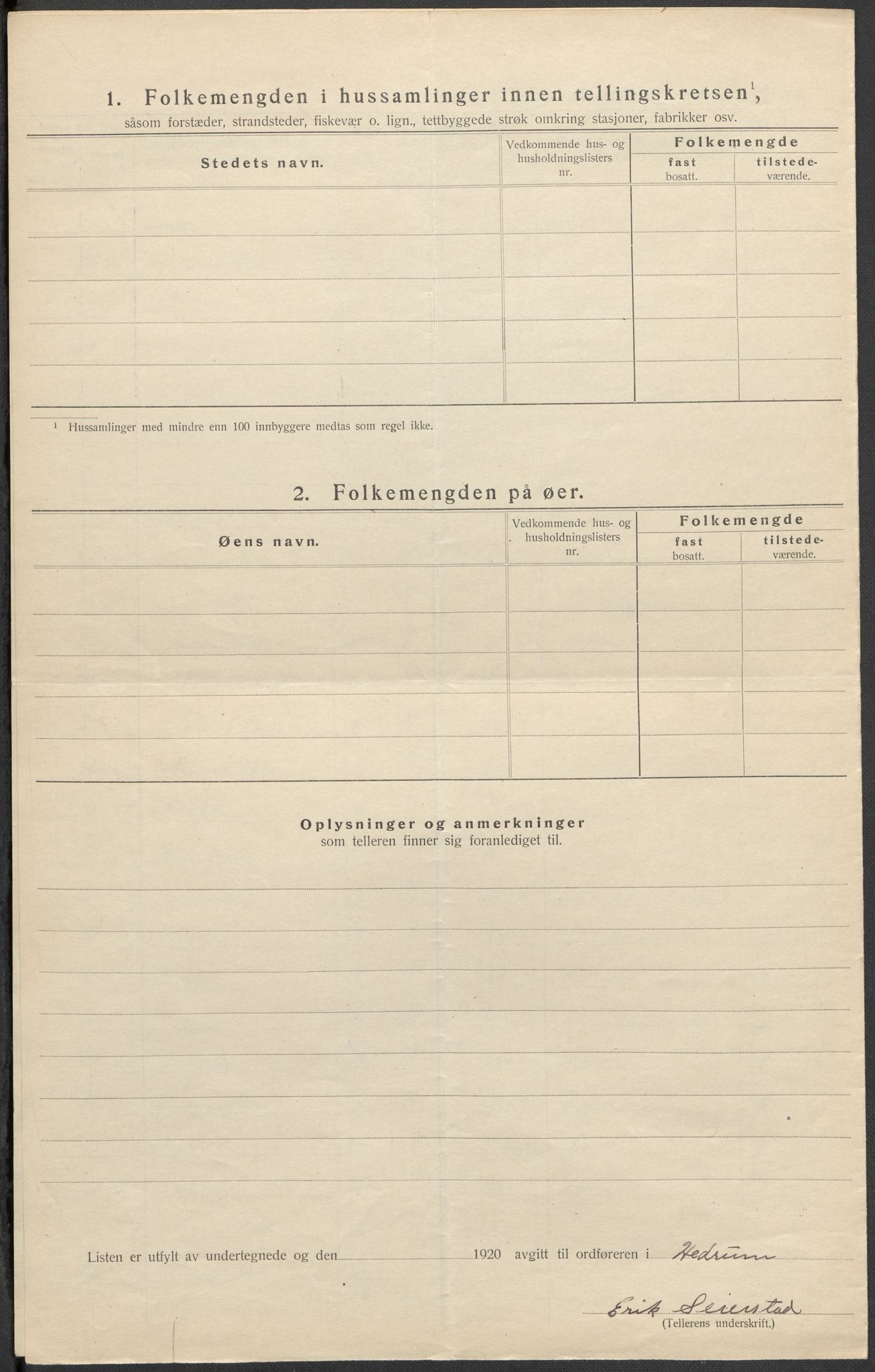 SAKO, Folketelling 1920 for 0727 Hedrum herred, 1920, s. 25