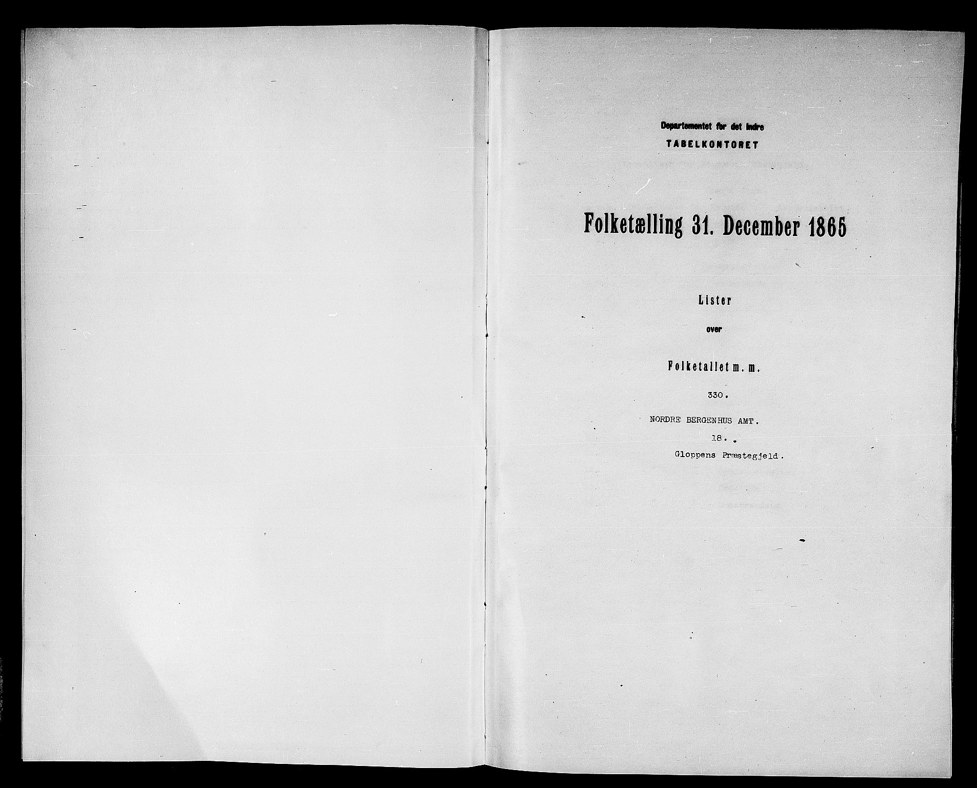 RA, Folketelling 1865 for 1445P Gloppen prestegjeld, 1865, s. 3
