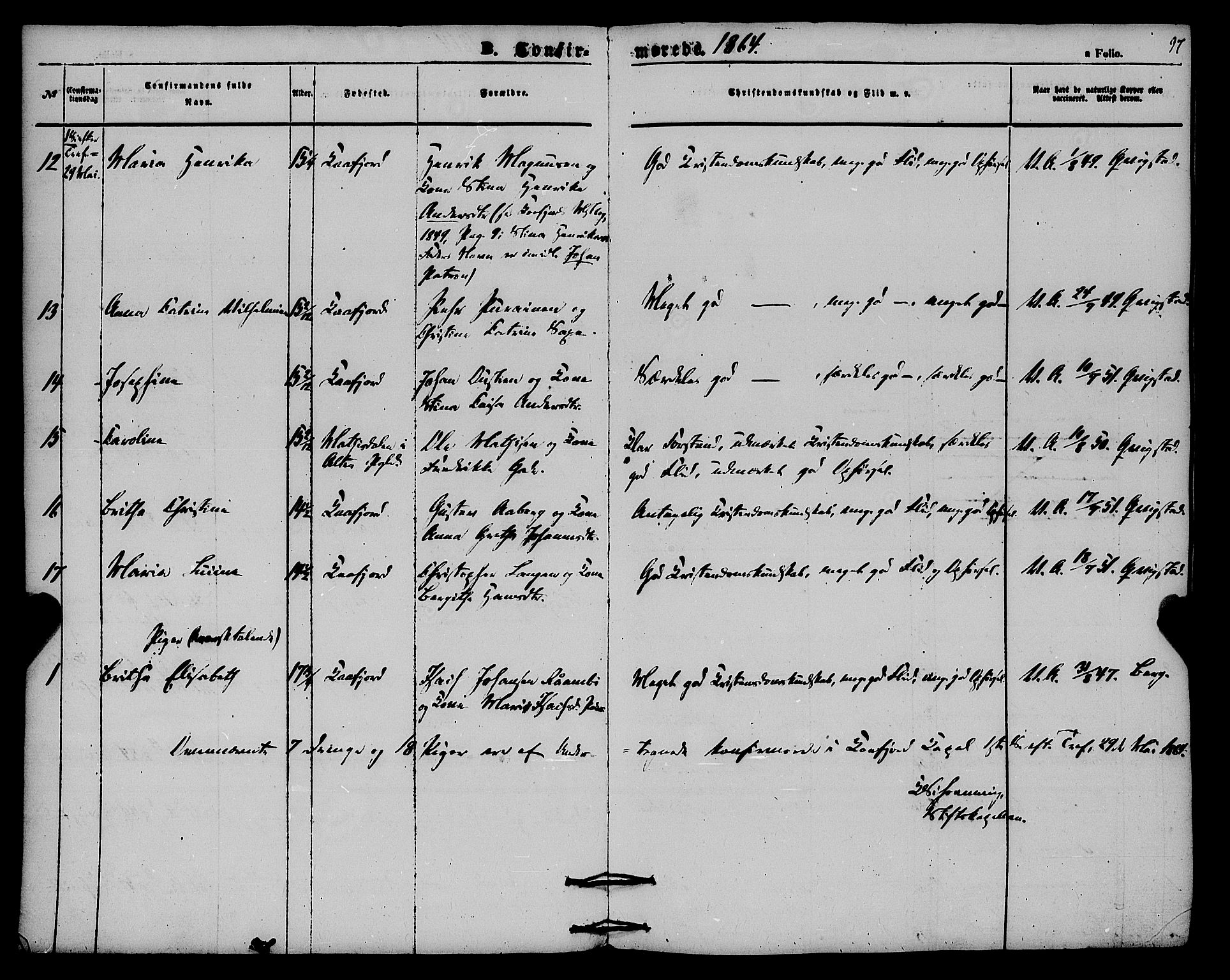 Alta sokneprestkontor, AV/SATØ-S-1338/H/Ha/L0004.kirke: Ministerialbok nr. 4, 1858-1880, s. 97