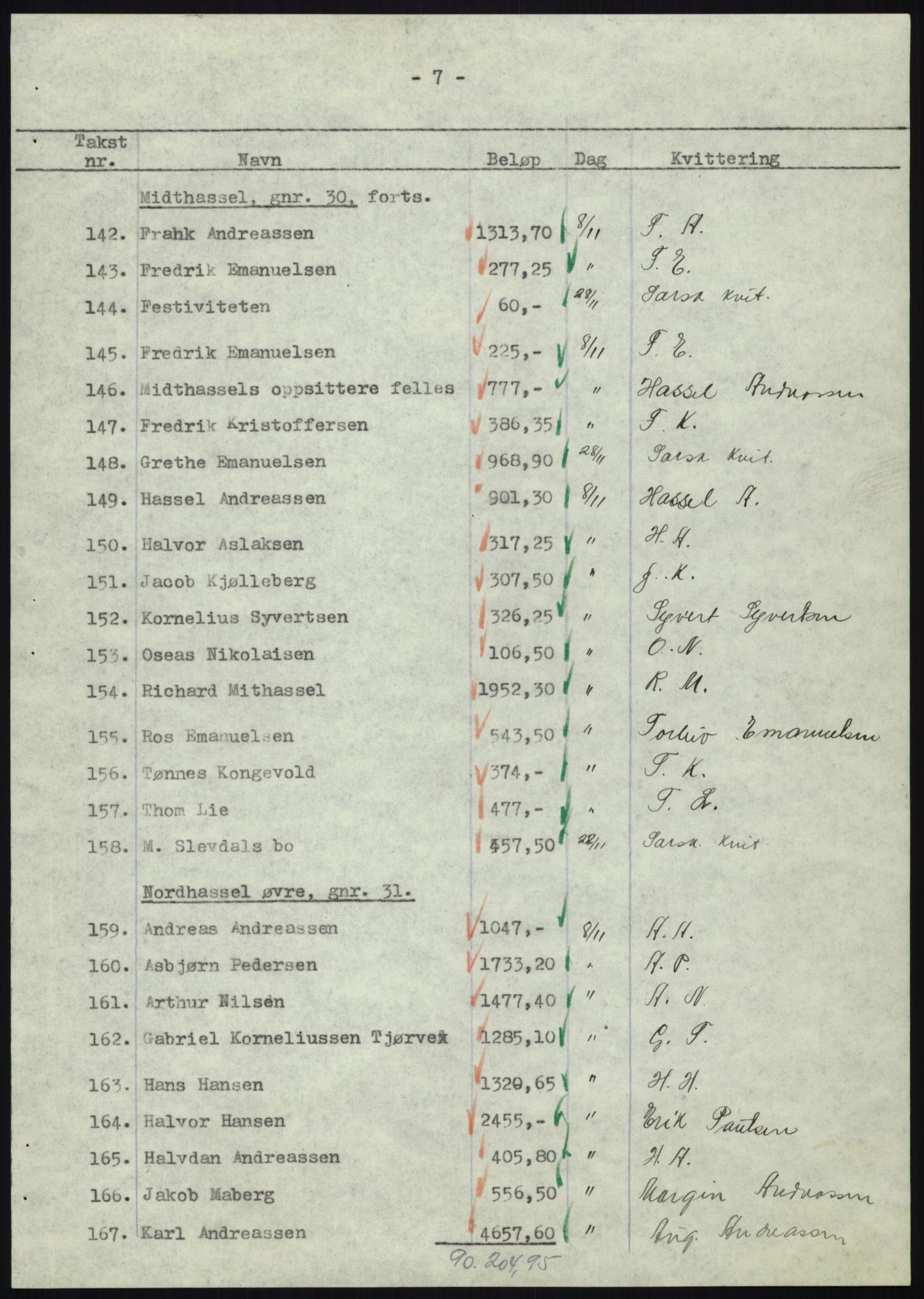 Forsvarsdepartementet, 10. kontor / Oppgjørskontoret, AV/RA-RAFA-1225/D/Db/L0180: Lista oppgjørskontor, 1942-1952, s. 1158