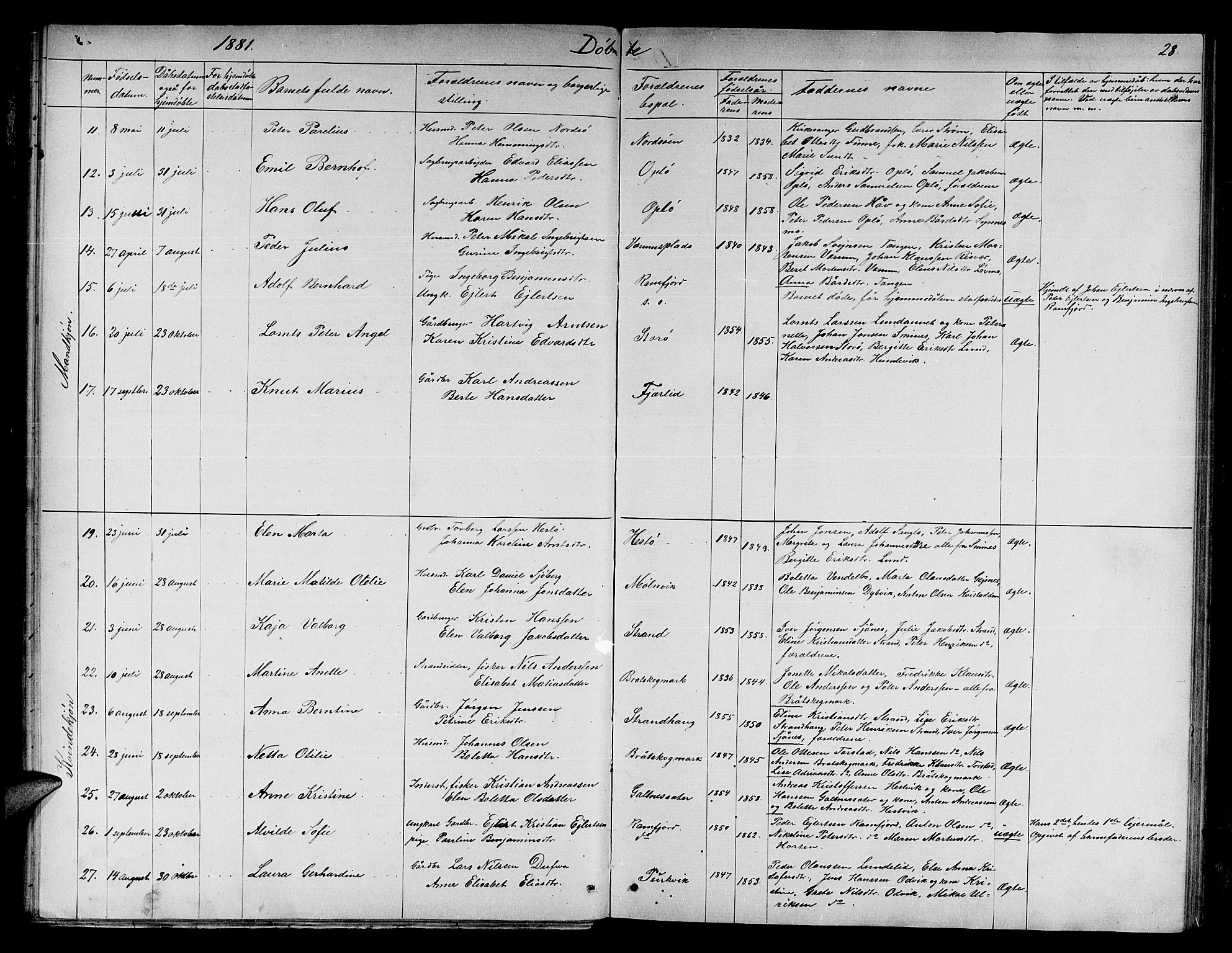 Ministerialprotokoller, klokkerbøker og fødselsregistre - Nord-Trøndelag, SAT/A-1458/780/L0650: Klokkerbok nr. 780C02, 1866-1884, s. 28