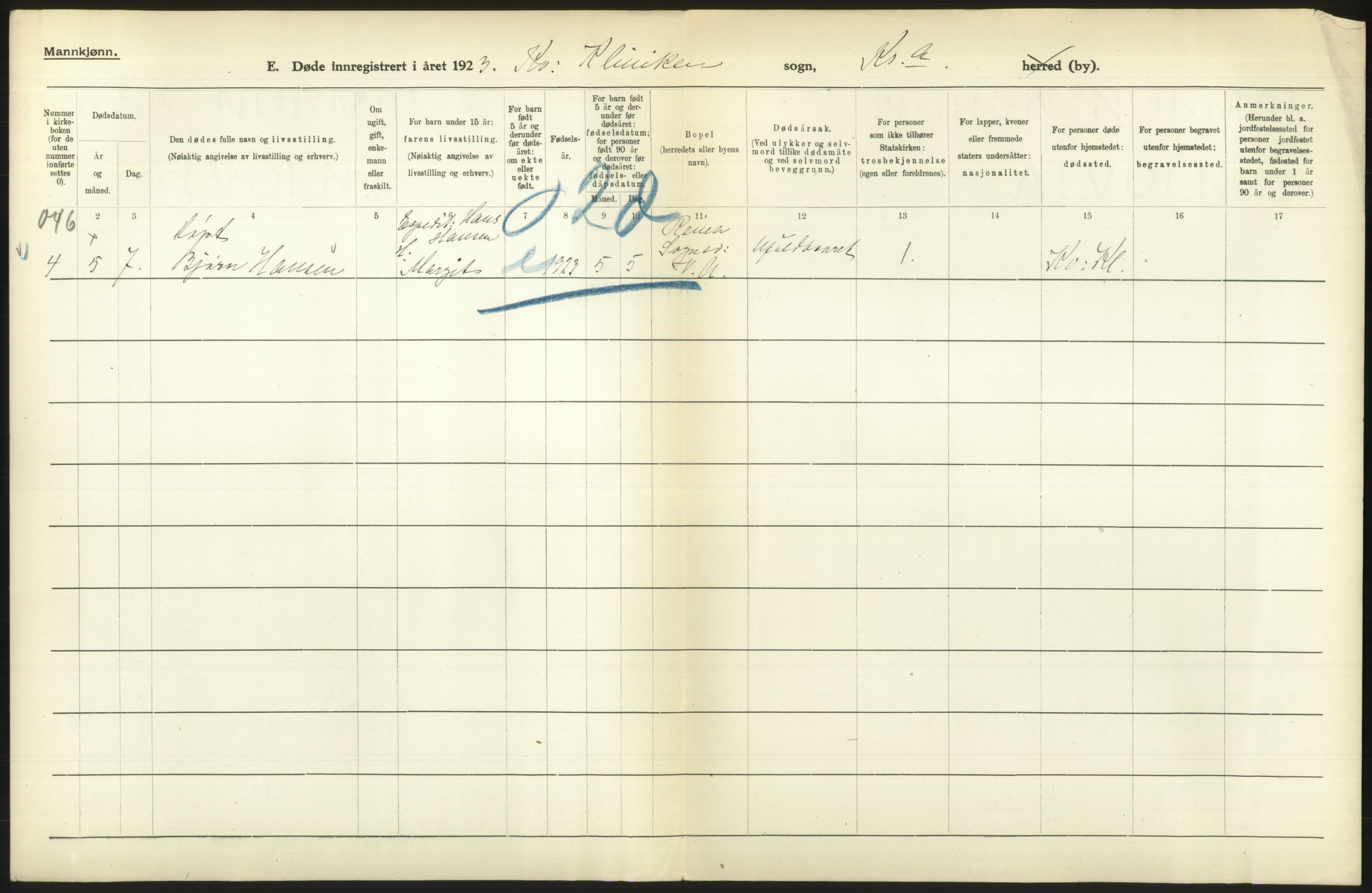 Statistisk sentralbyrå, Sosiodemografiske emner, Befolkning, AV/RA-S-2228/D/Df/Dfc/Dfcc/L0010: Kristiania: Døde, dødfødte, 1923, s. 630