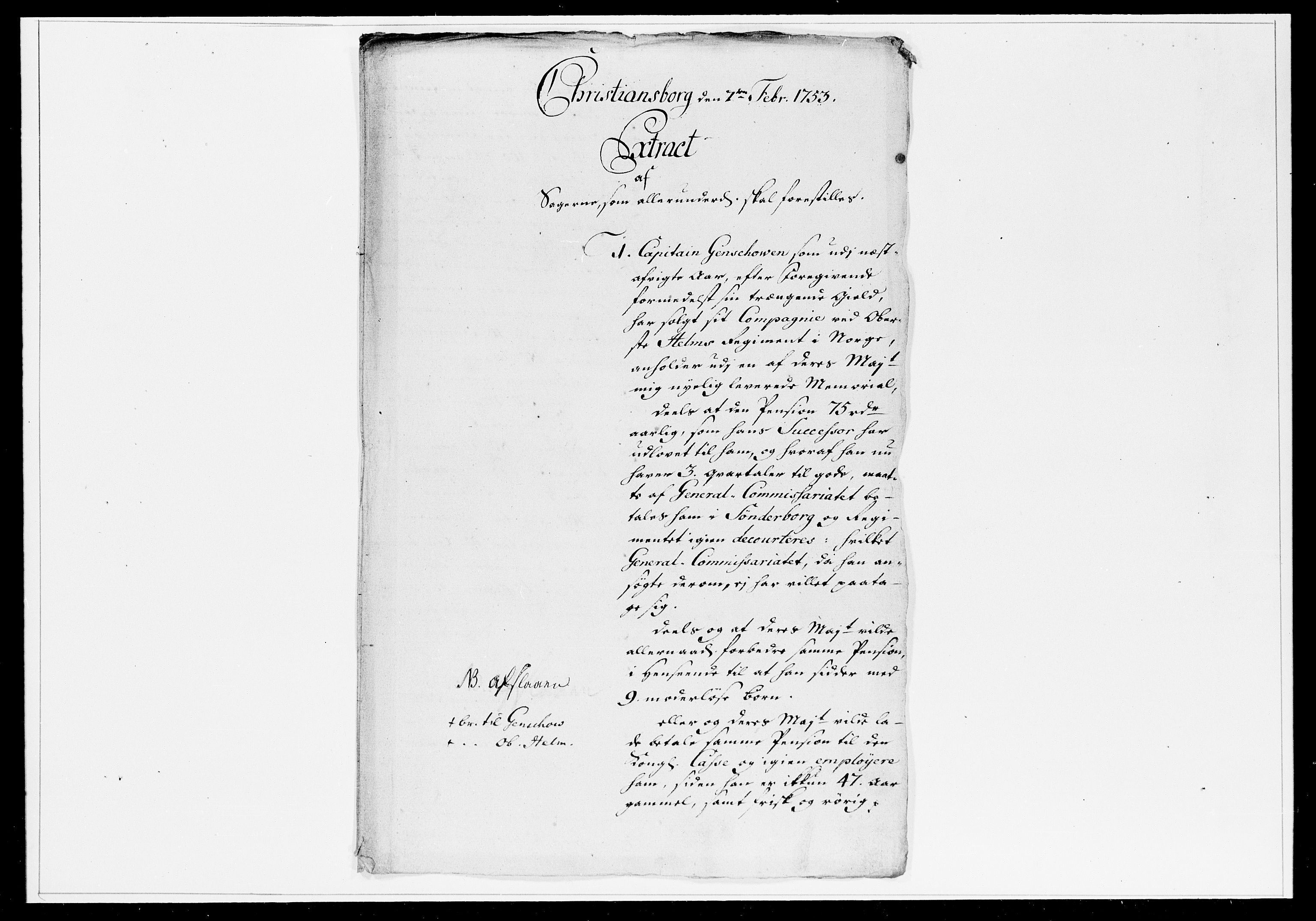 Krigskollegiet, Krigskancelliet, DRA/A-0006/-/1241-1247: Refererede sager, 1753, s. 31