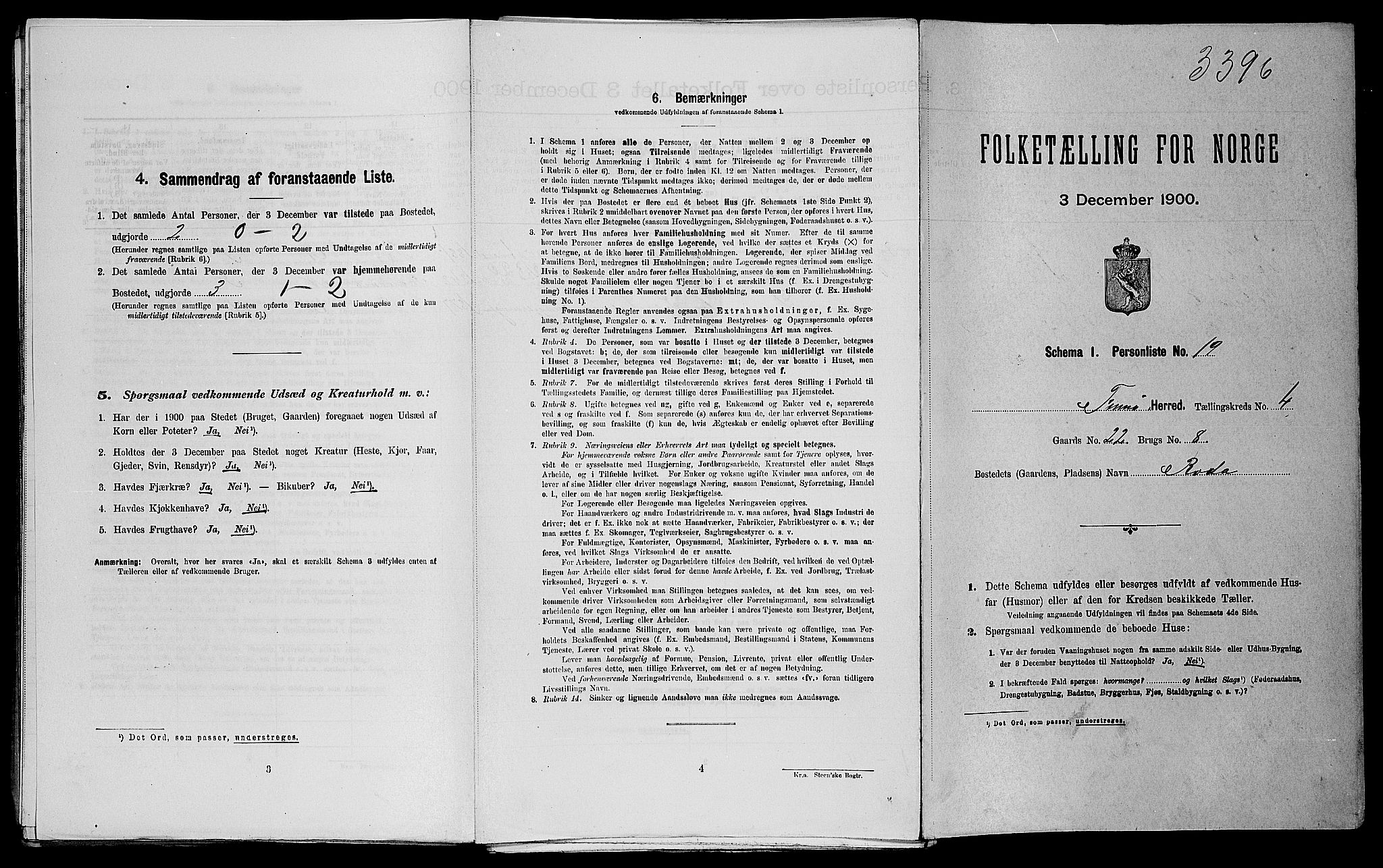 SAST, Folketelling 1900 for 1141 Finnøy herred, 1900, s. 317