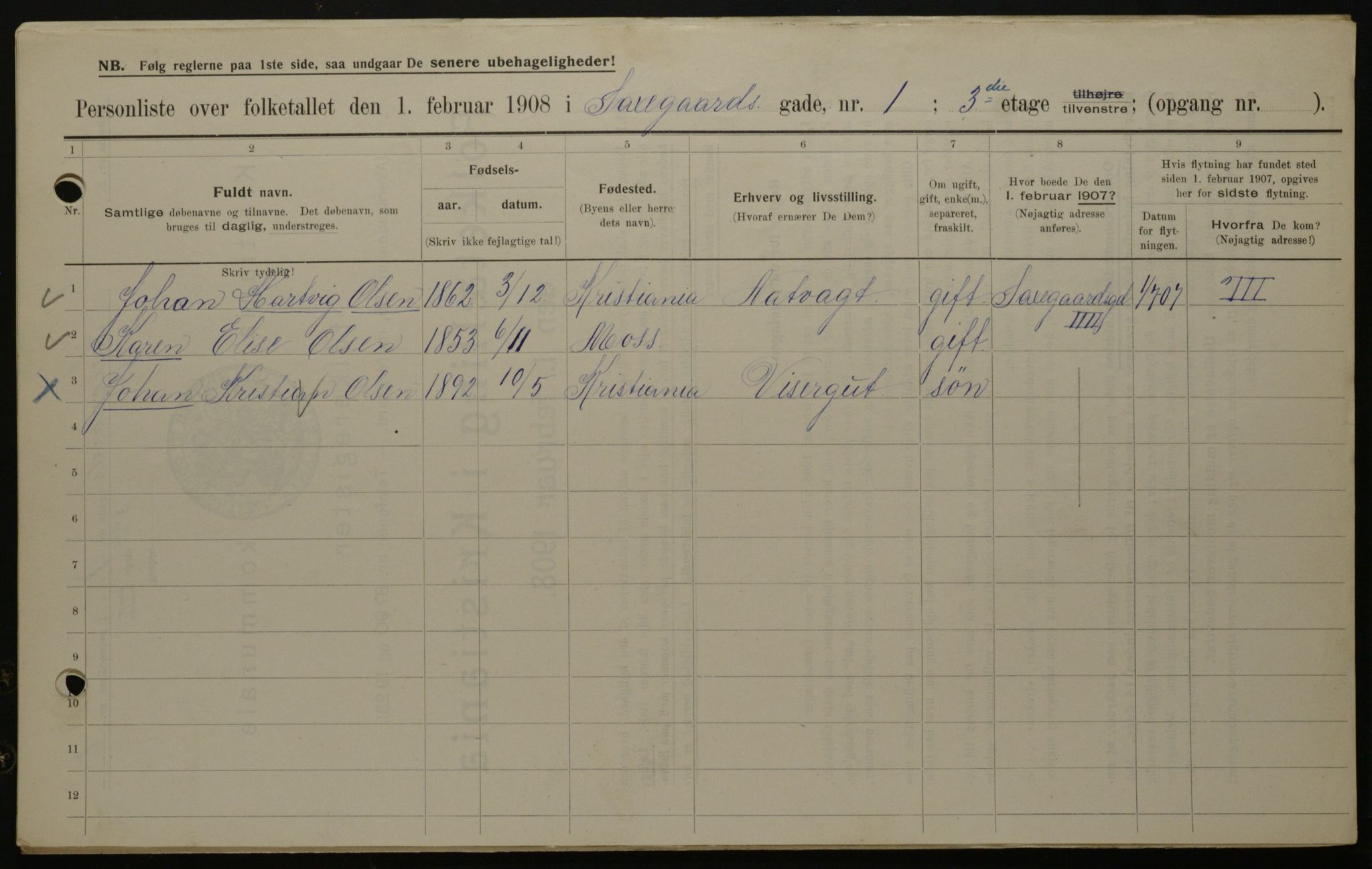 OBA, Kommunal folketelling 1.2.1908 for Kristiania kjøpstad, 1908, s. 80469