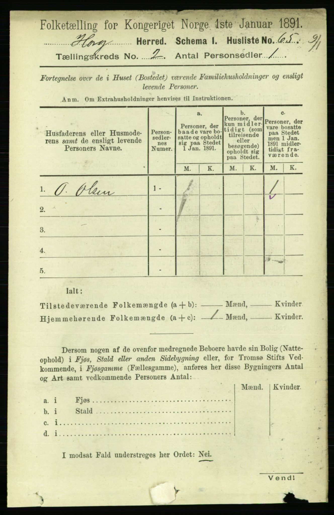 RA, Folketelling 1891 for 1650 Horg herred, 1891, s. 657