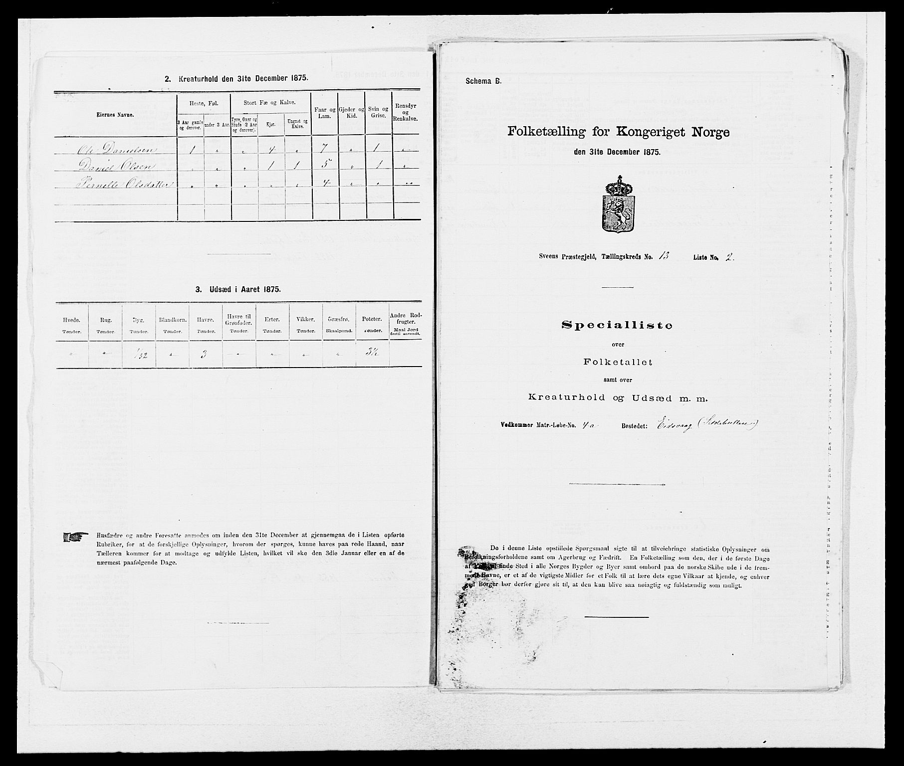 SAB, Folketelling 1875 for 1216P Sveio prestegjeld, 1875, s. 1606