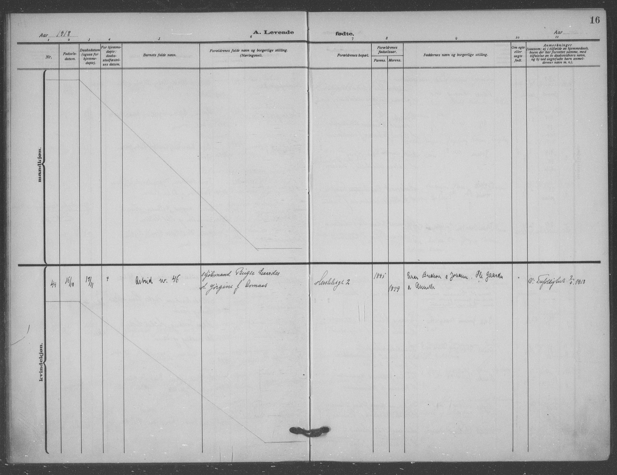 Matteus prestekontor Kirkebøker, SAO/A-10870/F/Fa/L0001: Ministerialbok nr. 1, 1917-1938, s. 16