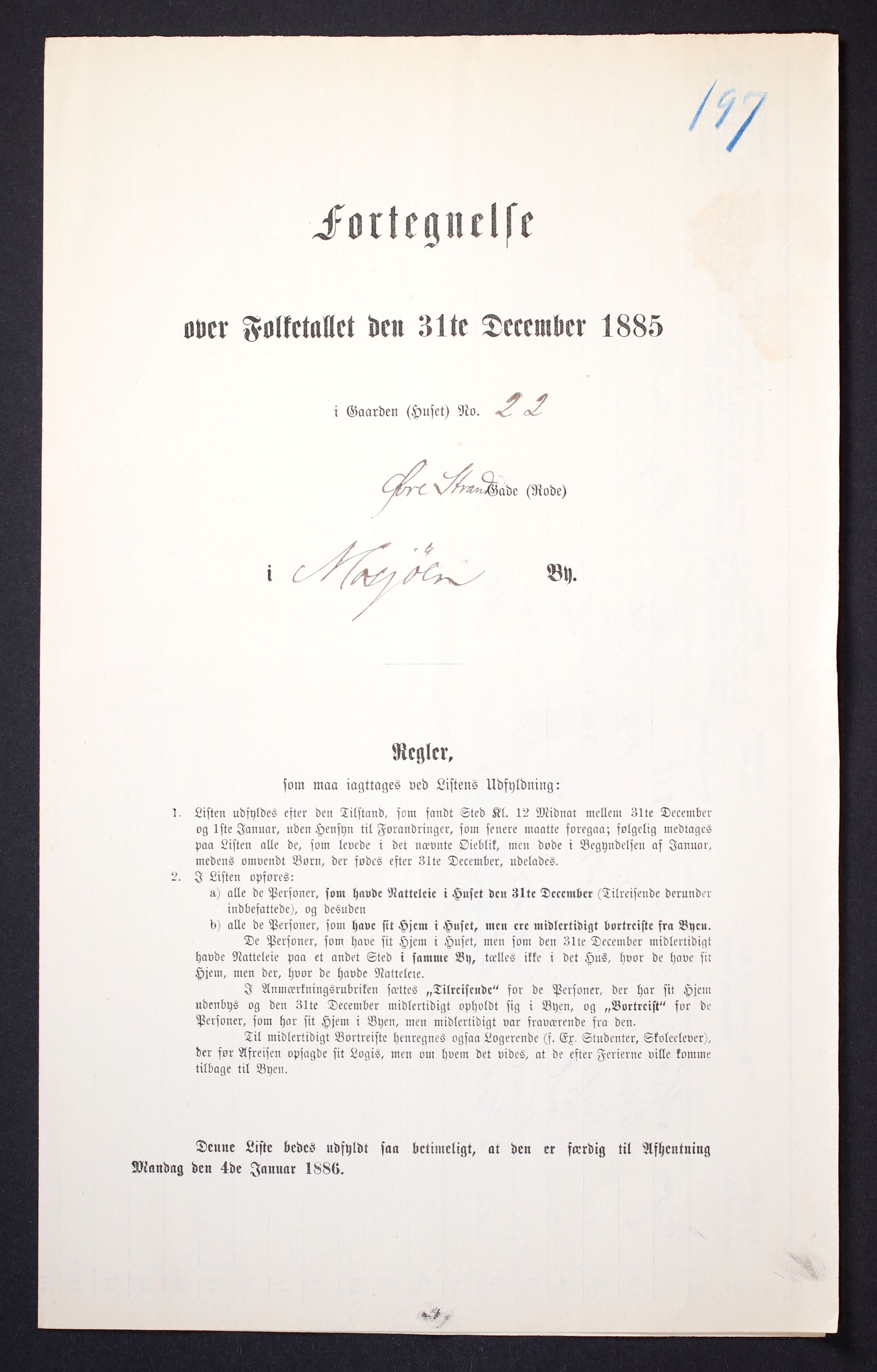 SAT, Folketelling 1885 for 1802 Mosjøen ladested, 1885