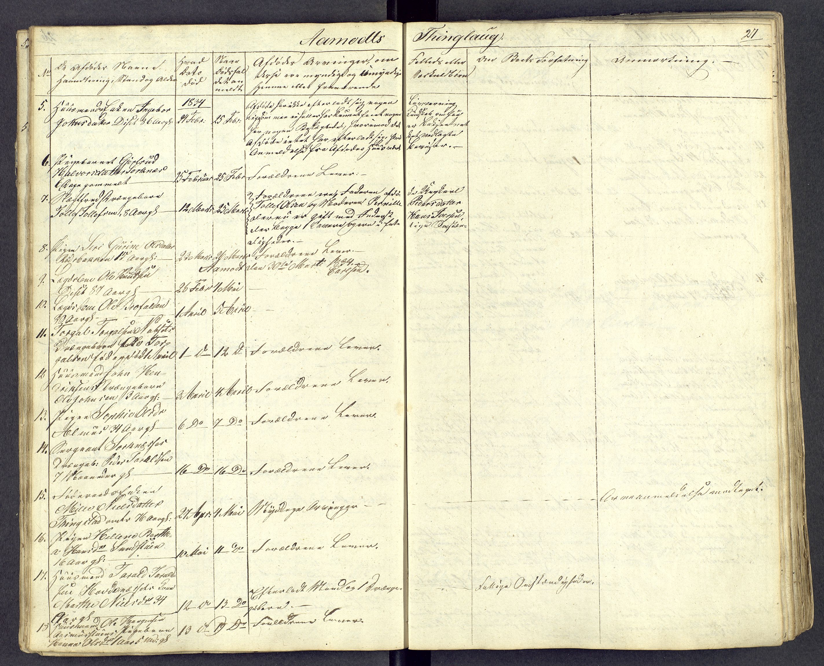Østerdalen sorenskriveri, AV/SAH-TING-032/J/Jd/L0004: Dødsfallsjournal, 1834-1843, s. 27