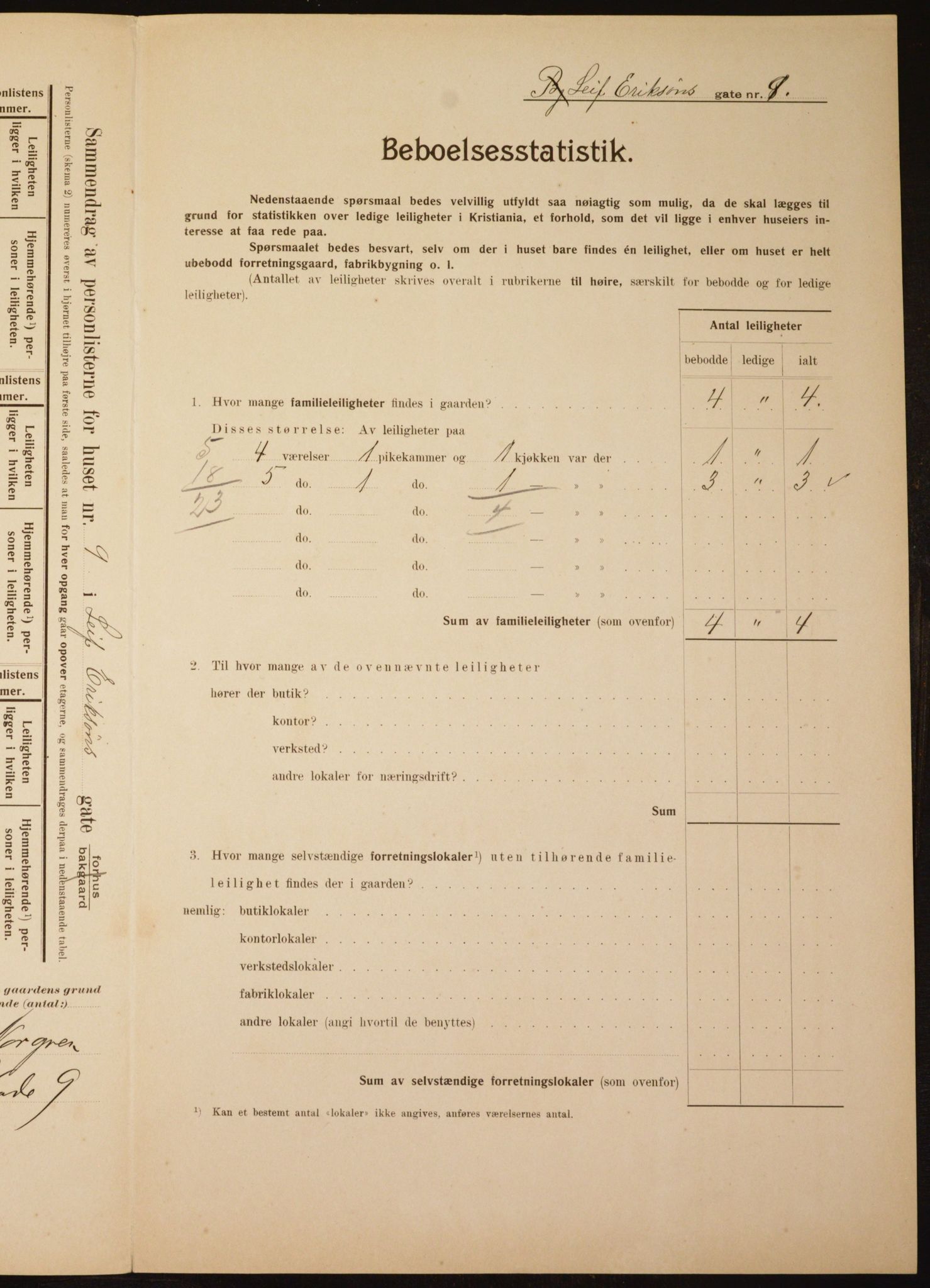 OBA, Kommunal folketelling 1.2.1910 for Kristiania, 1910, s. 55517