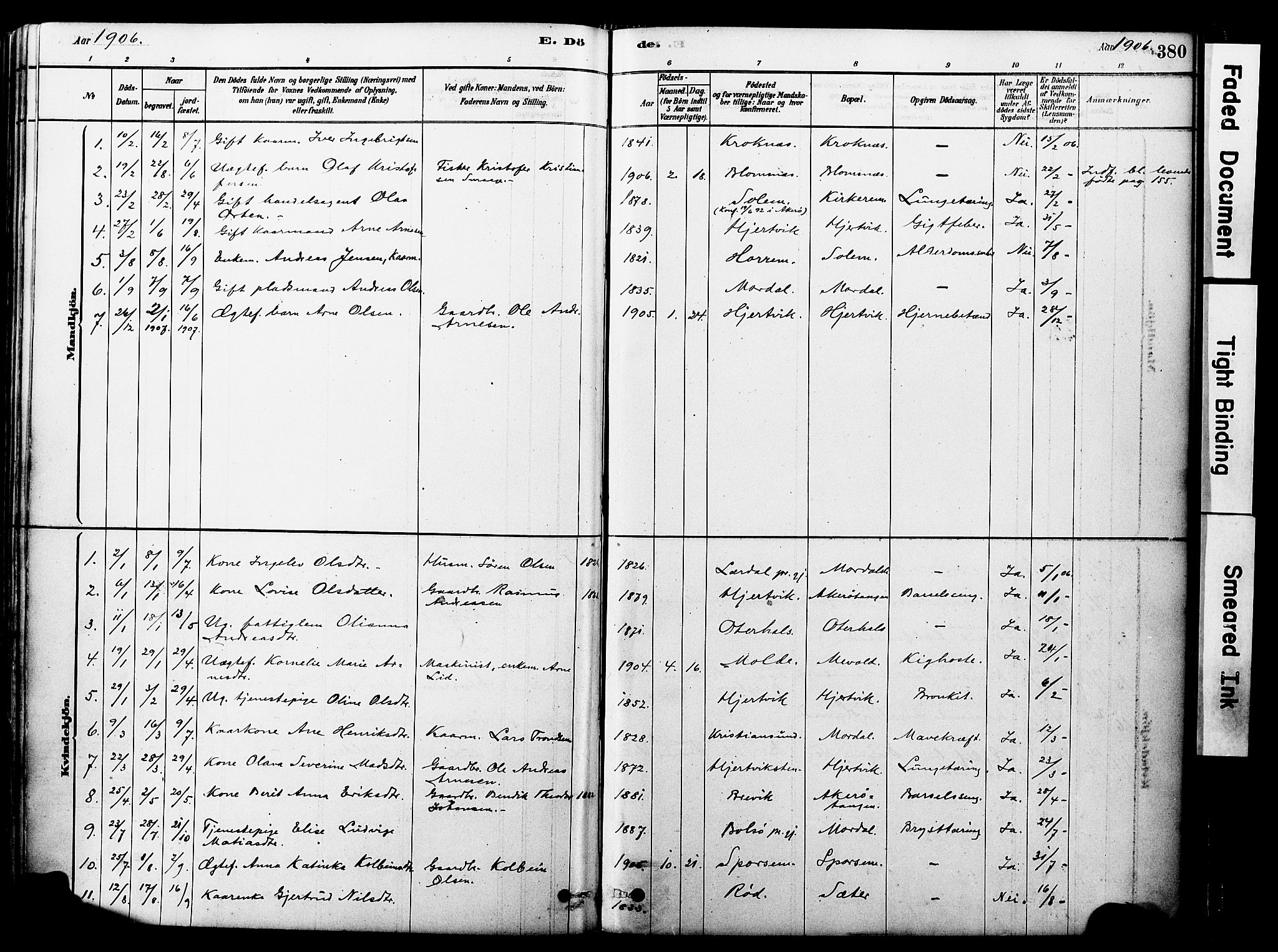 Ministerialprotokoller, klokkerbøker og fødselsregistre - Møre og Romsdal, AV/SAT-A-1454/560/L0721: Ministerialbok nr. 560A05, 1878-1917, s. 380