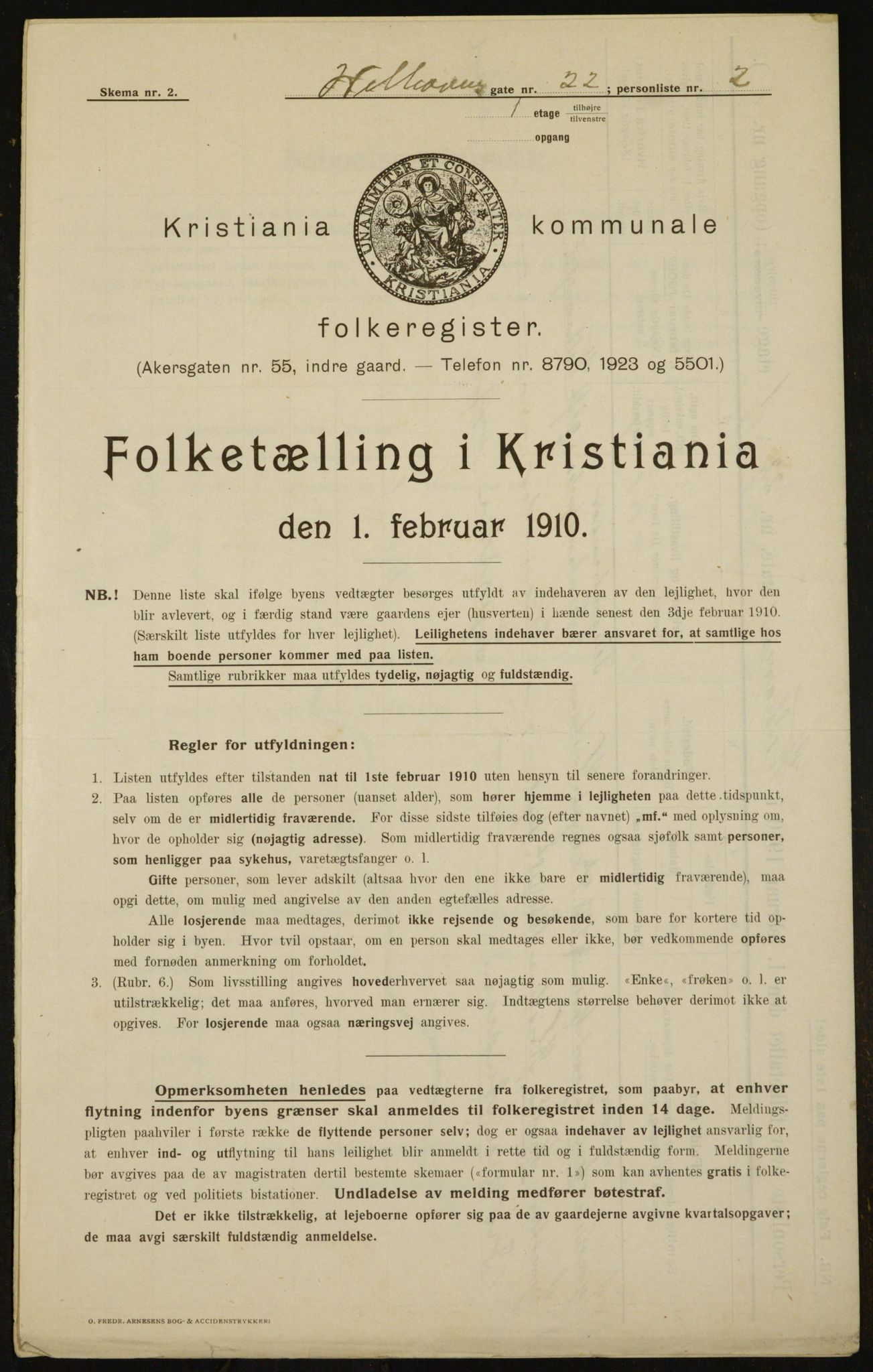 OBA, Kommunal folketelling 1.2.1910 for Kristiania, 1910, s. 121152