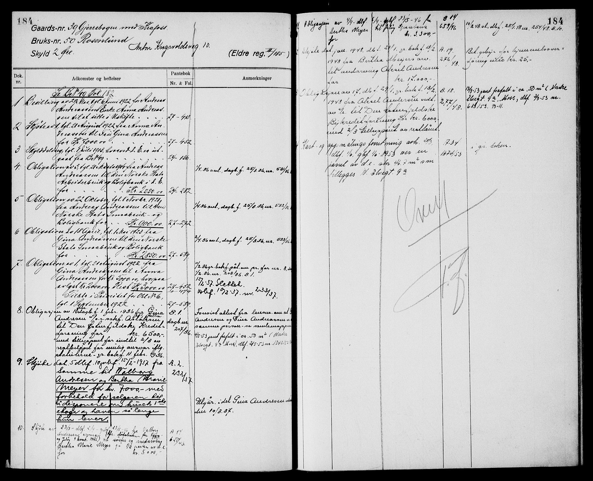 Moss sorenskriveri, AV/SAO-A-10168: Panteregister nr. XI 6, 1834-1961, s. 184