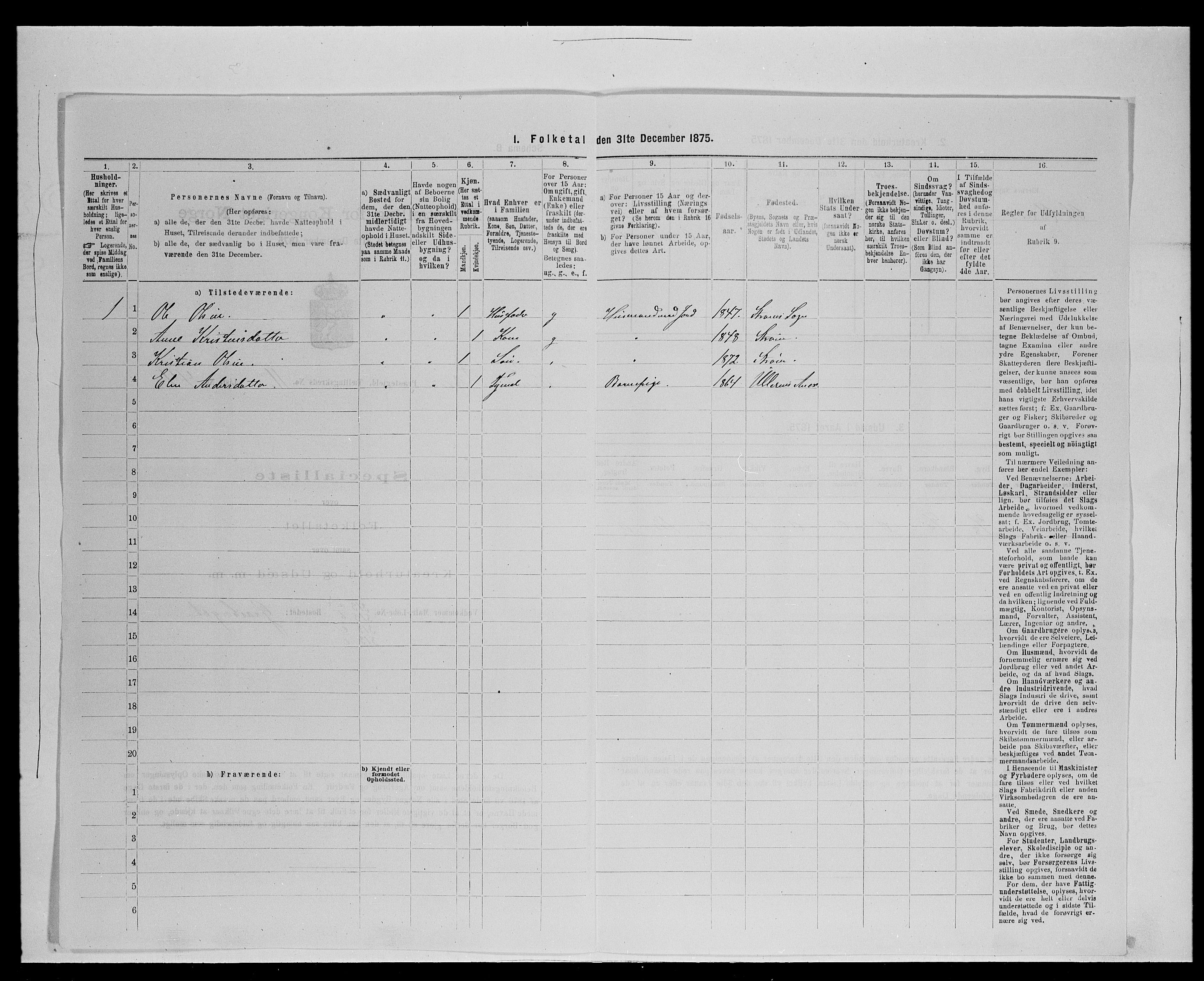 SAH, Folketelling 1875 for 0419P Sør-Odal prestegjeld, 1875, s. 1154