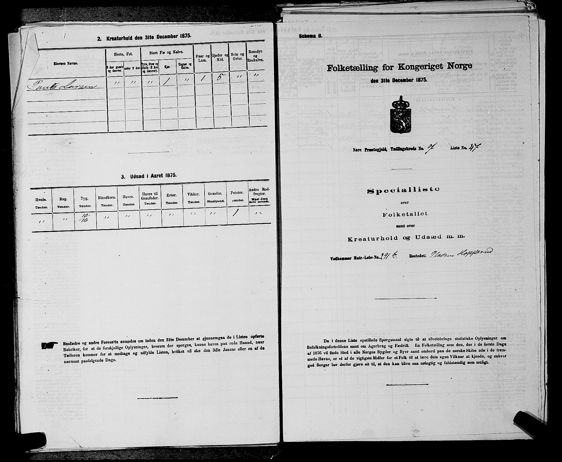 SAKO, Folketelling 1875 for 0633P Nore prestegjeld, 1875, s. 891