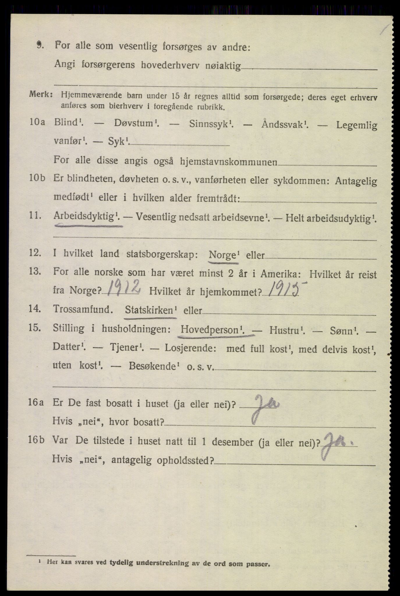 SAK, Folketelling 1920 for 1030 Spangereid herred, 1920, s. 2232