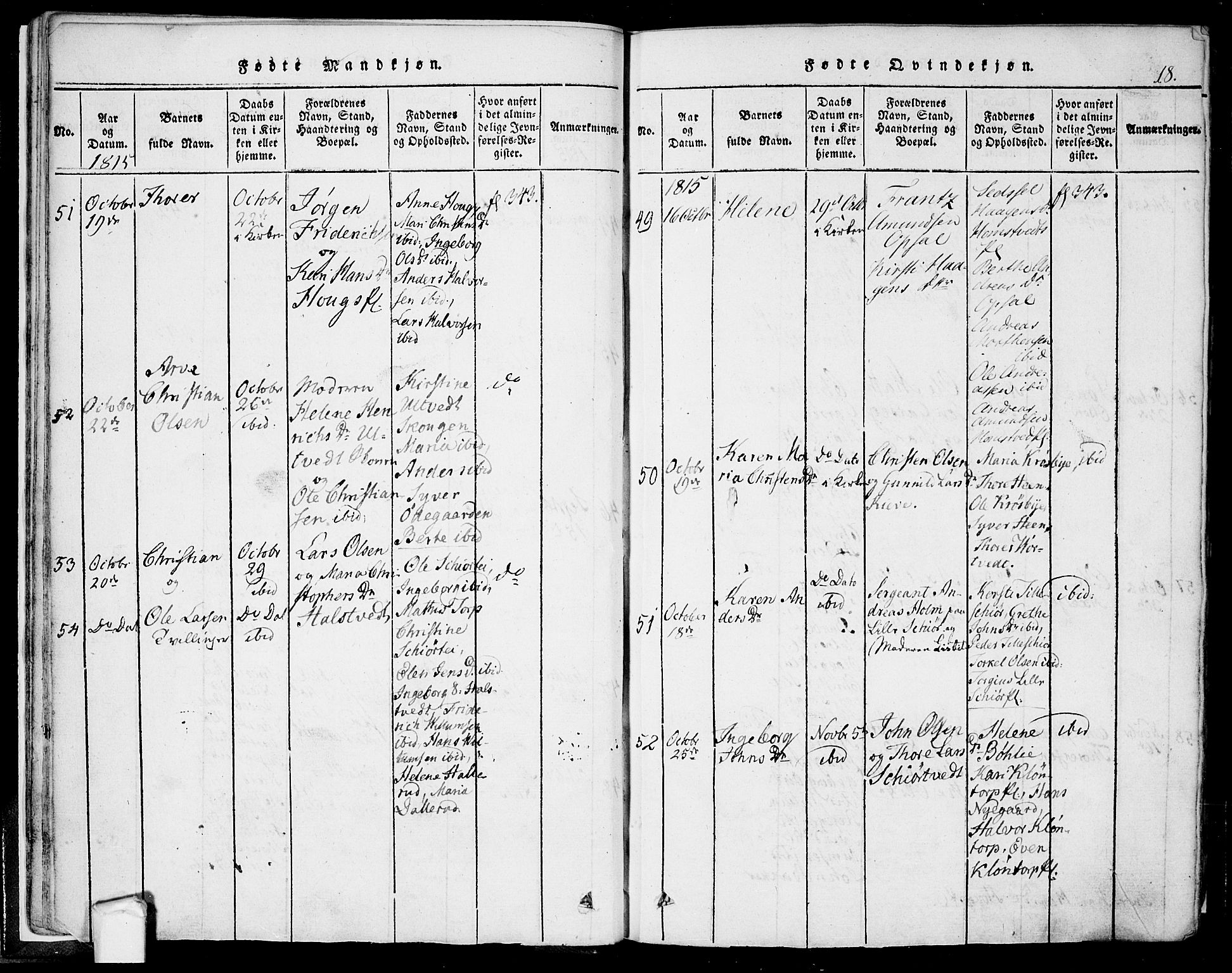 Eidsberg prestekontor Kirkebøker, AV/SAO-A-10905/F/Fa/L0007: Ministerialbok nr. I 7, 1814-1832, s. 18