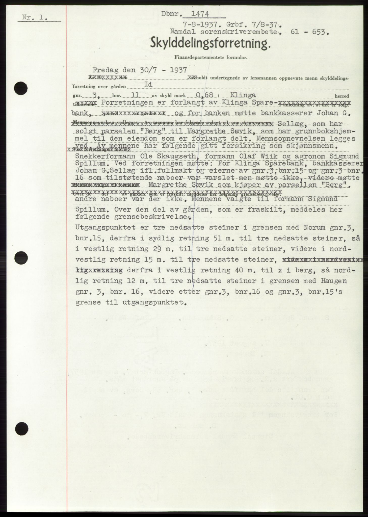 Namdal sorenskriveri, SAT/A-4133/1/2/2C: Pantebok nr. -, 1937-1939, Tingl.dato: 07.08.1937