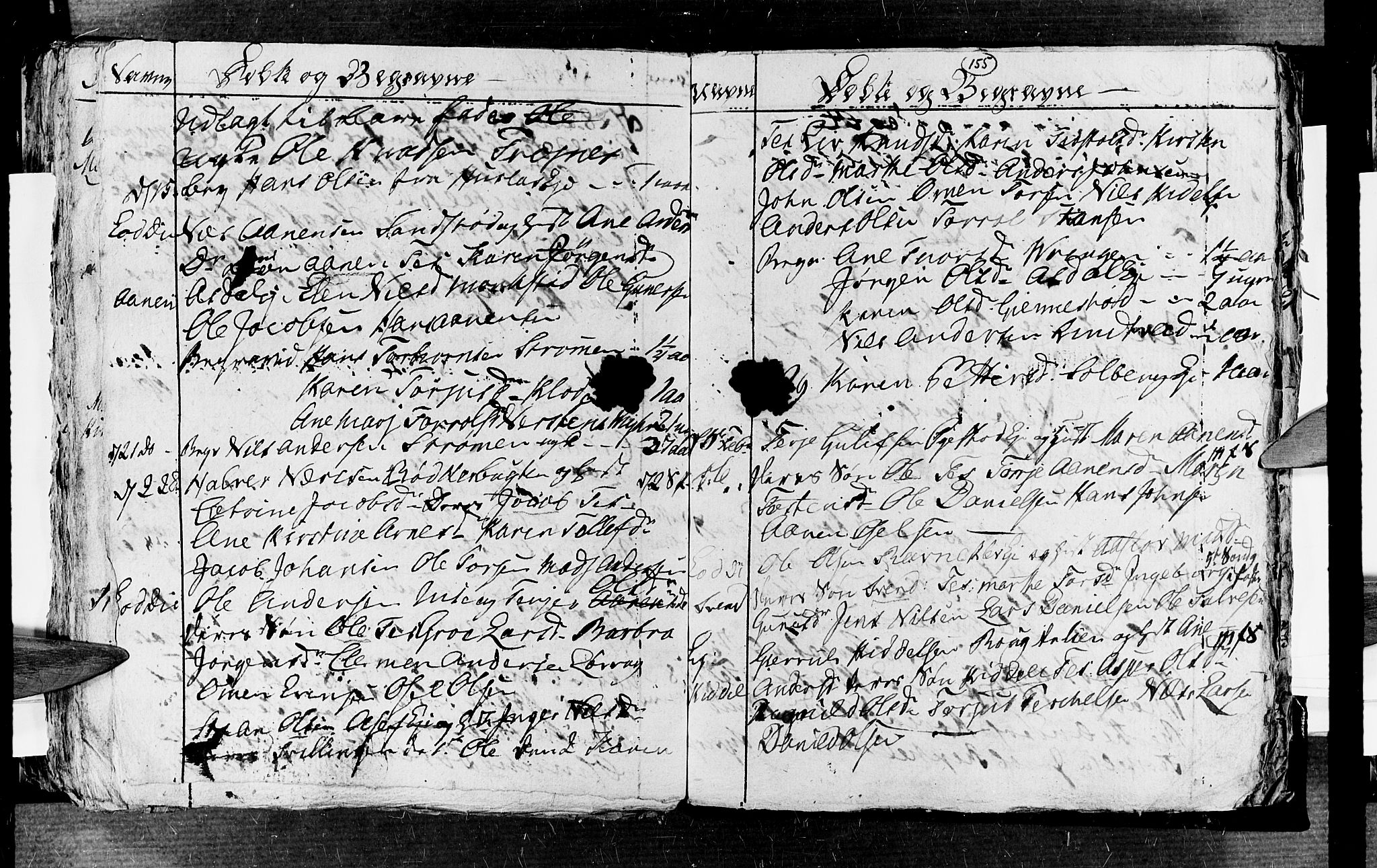Øyestad sokneprestkontor, SAK/1111-0049/F/Fb/L0001: Klokkerbok nr. B 1, 1780-1794, s. 155