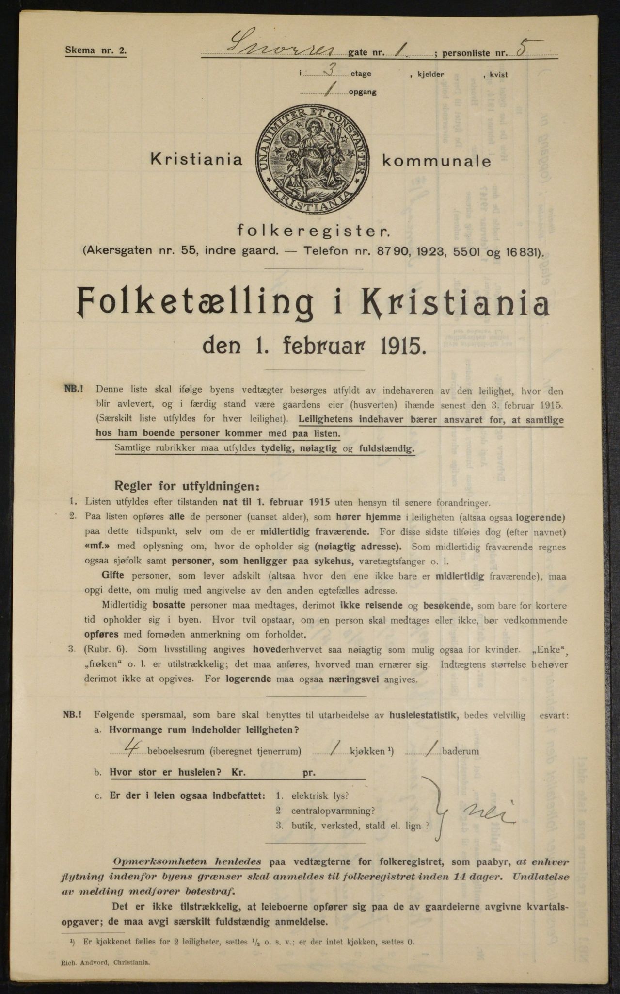 OBA, Kommunal folketelling 1.2.1915 for Kristiania, 1915, s. 97981