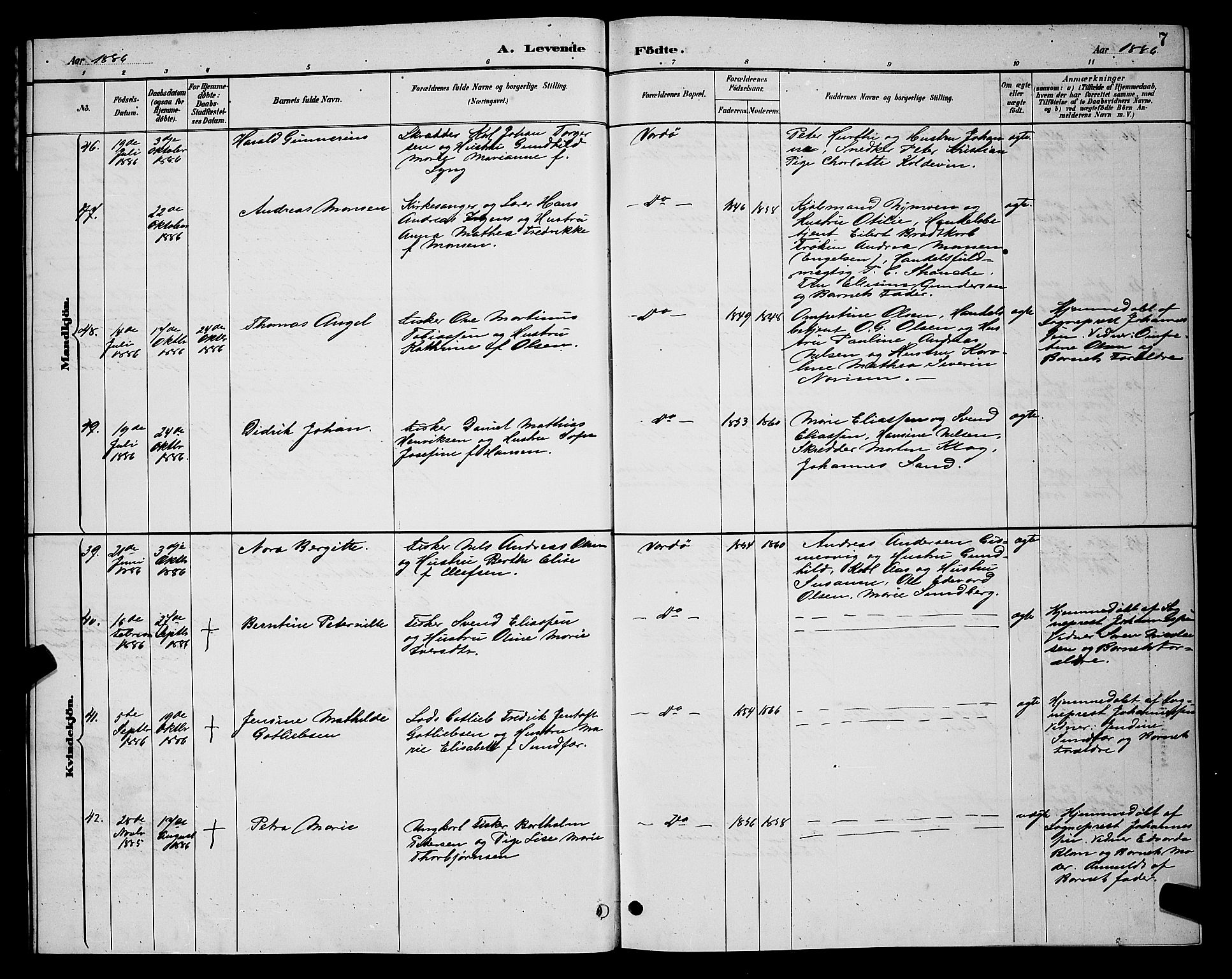 Vardø sokneprestkontor, AV/SATØ-S-1332/H/Hb/L0005klokker: Klokkerbok nr. 5, 1887-1892, s. 7