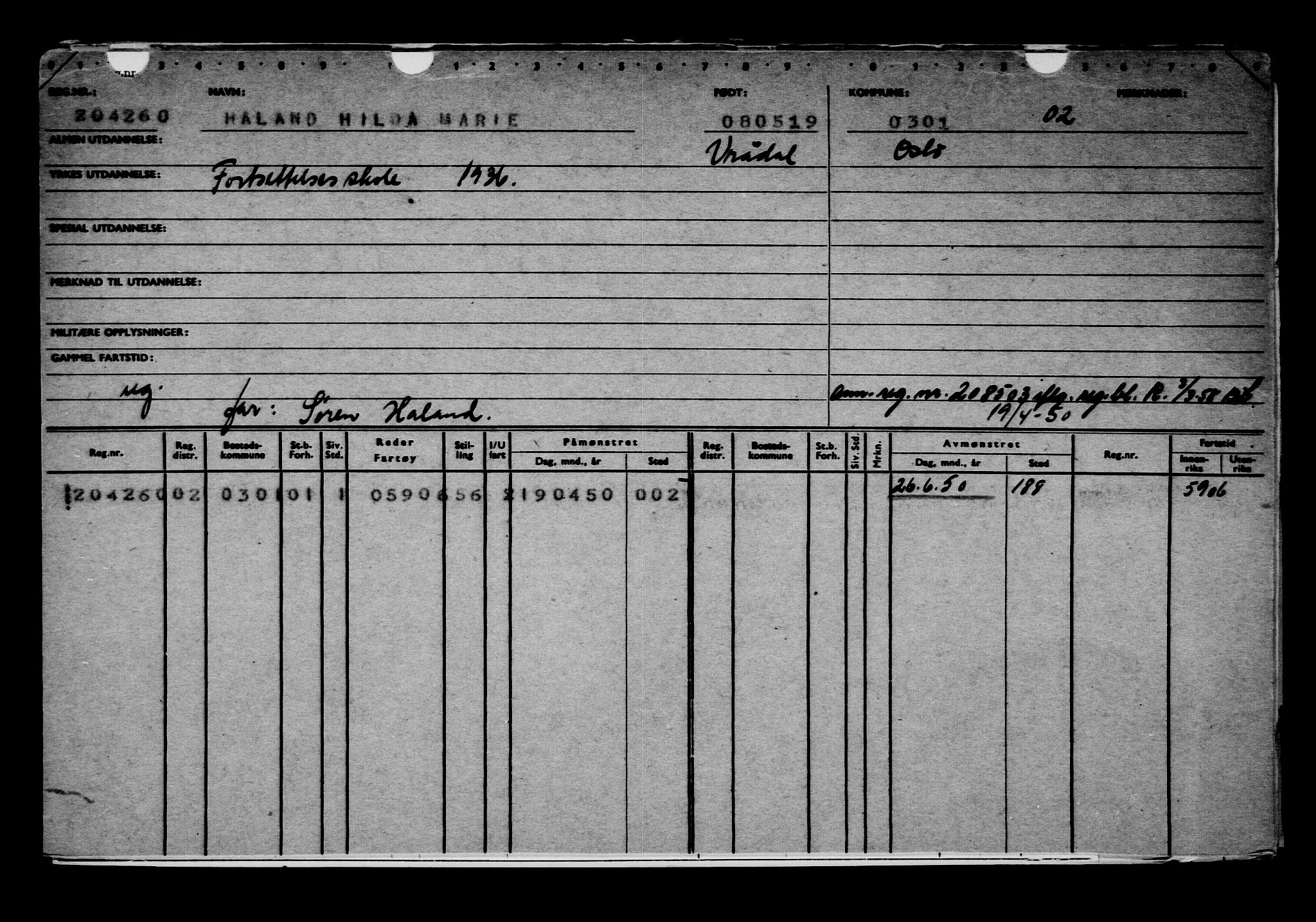 Direktoratet for sjømenn, AV/RA-S-3545/G/Gb/L0168: Hovedkort, 1919, s. 549