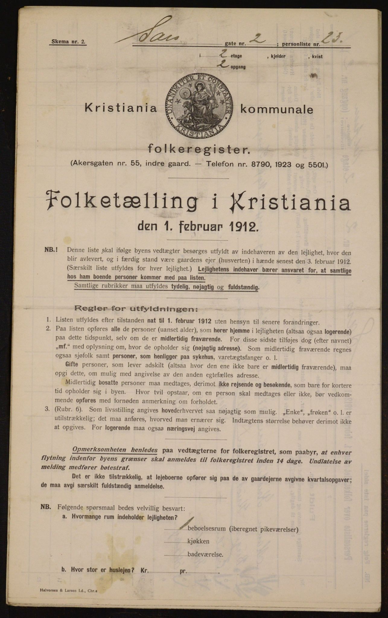 OBA, Kommunal folketelling 1.2.1912 for Kristiania, 1912, s. 89466