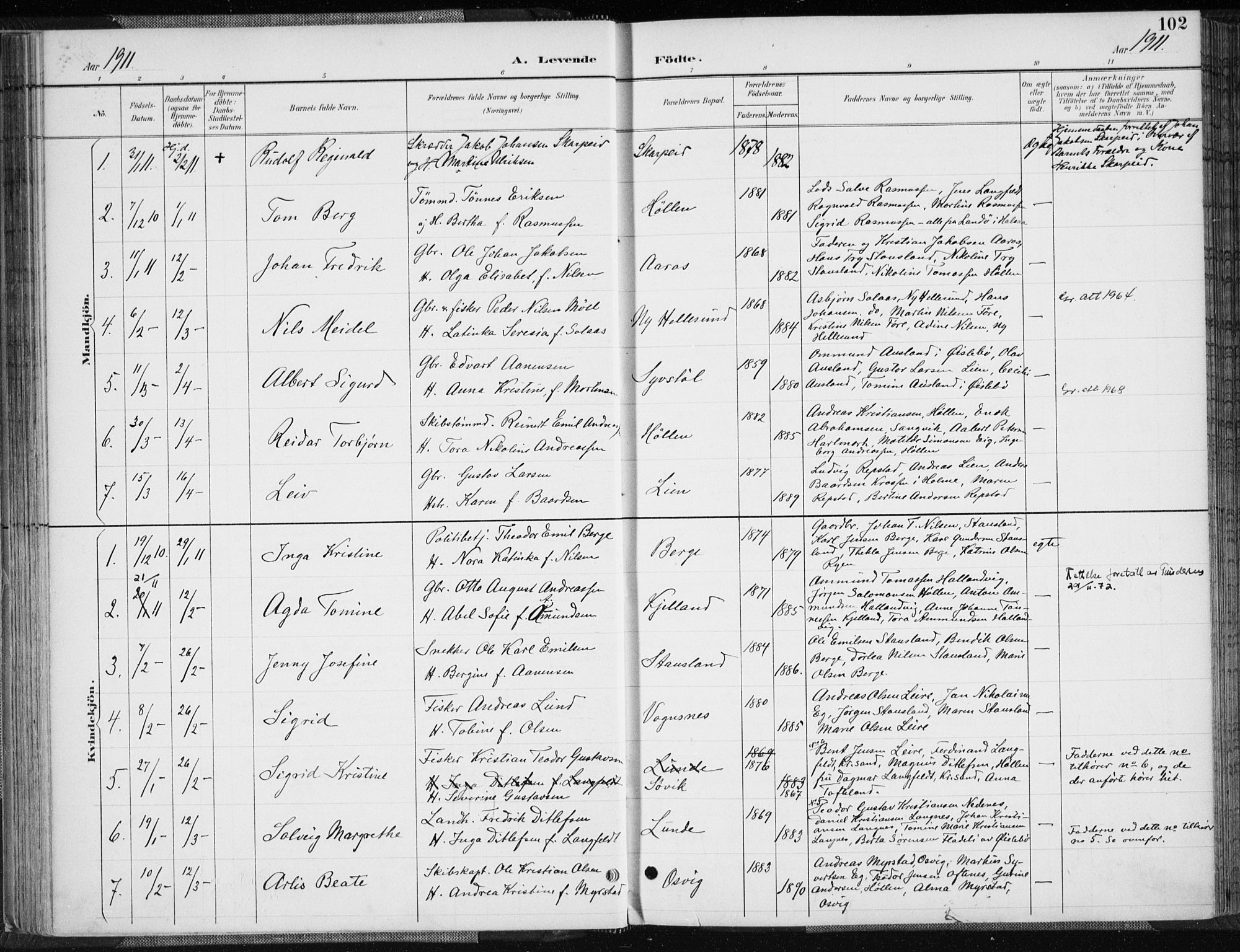 Søgne sokneprestkontor, AV/SAK-1111-0037/F/Fa/Fab/L0013: Ministerialbok nr. A 13, 1892-1911, s. 102