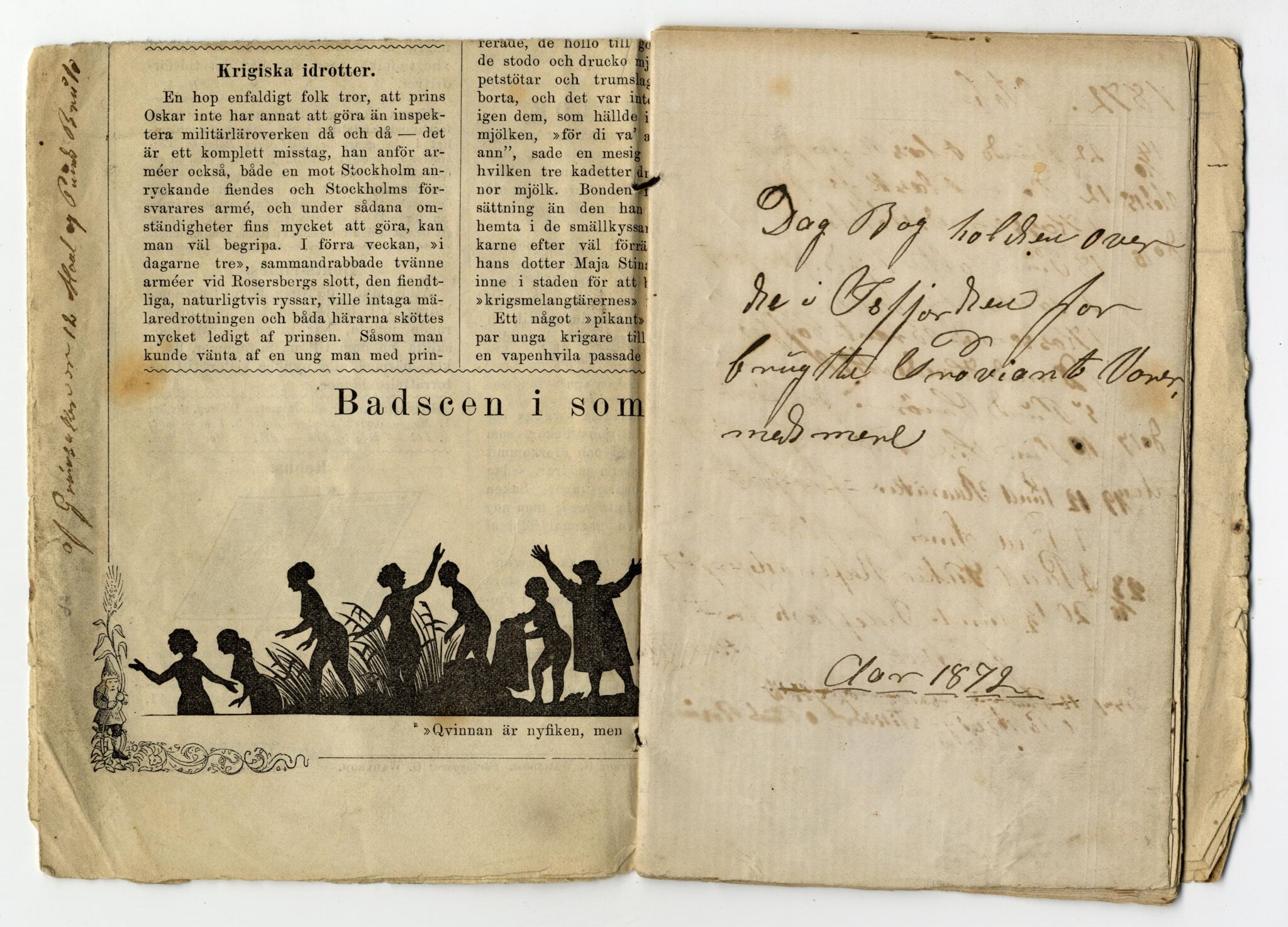 Dagbok over de i Isfjorden forbrukte proviantvarer med mer, AV/SATØ-P-0143/F/L0001: Dagbok, 1872-1873