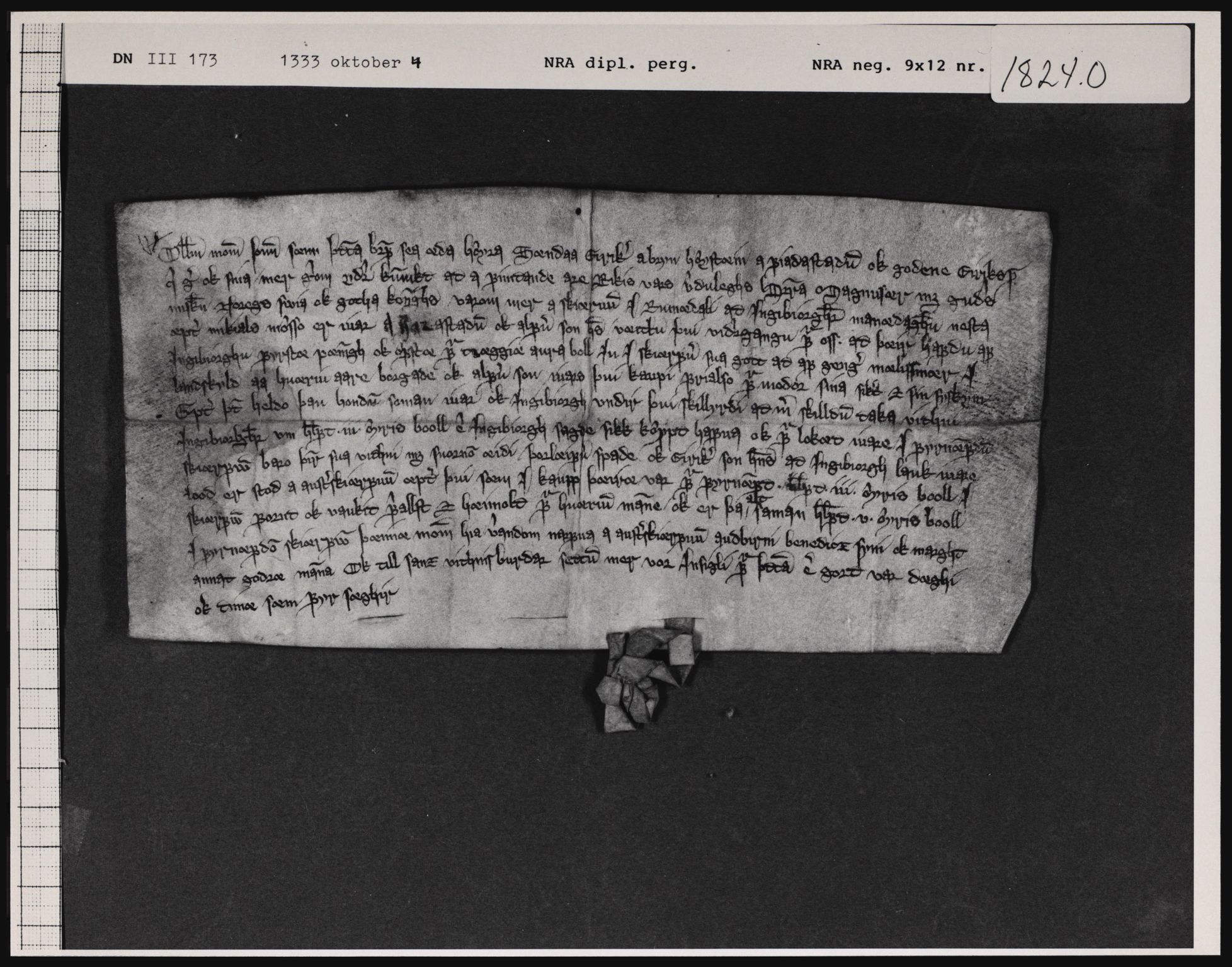 Riksarkivets diplomsamling, AV/RA-EA-5965/F01/F01a/L0031: Dokumenter, 1333, s. 3