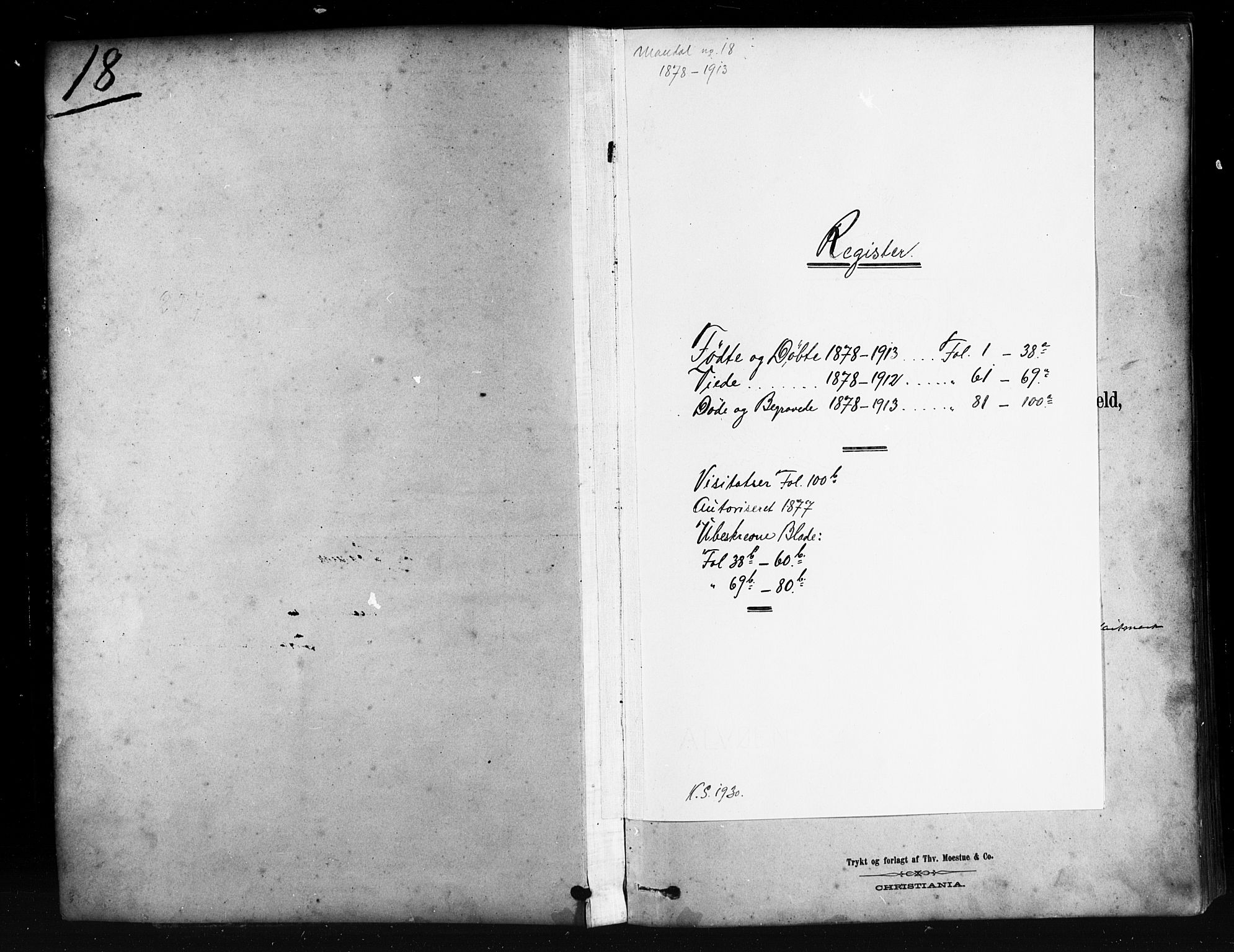 Mandal sokneprestkontor, SAK/1111-0030/F/Fb/Fbb/L0004: Klokkerbok nr. B 4, 1878-1913