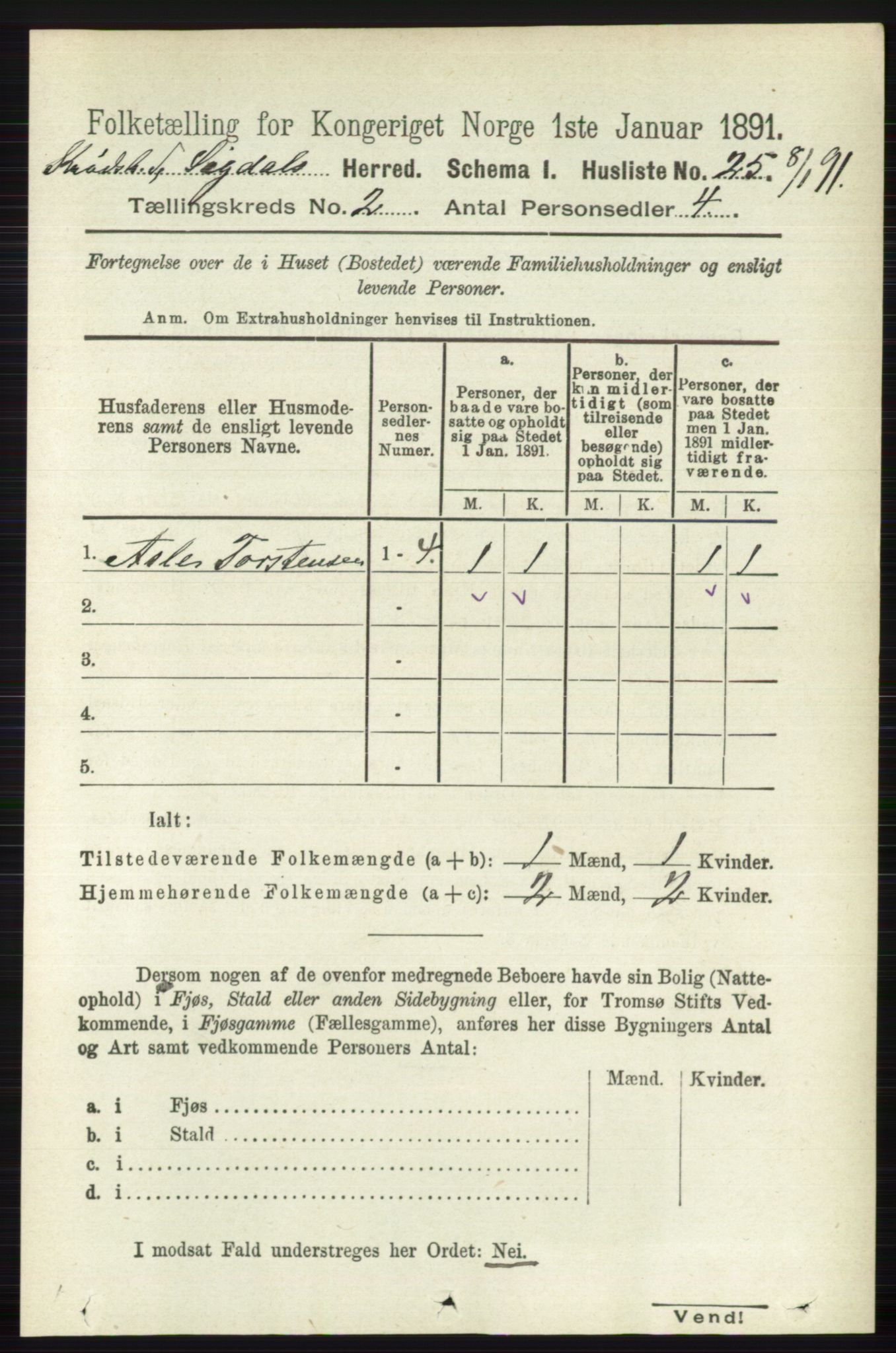 RA, Folketelling 1891 for 0621 Sigdal herred, 1891, s. 5308