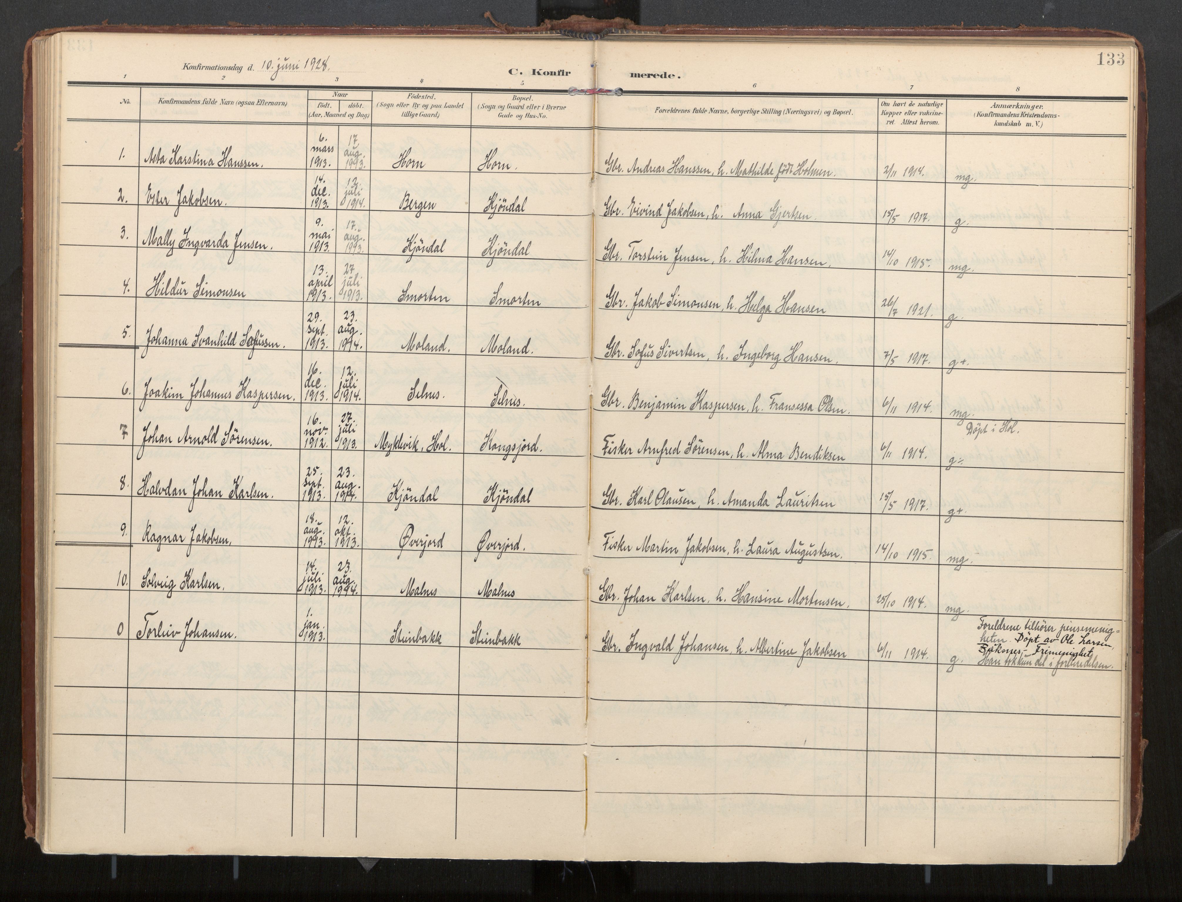 Ministerialprotokoller, klokkerbøker og fødselsregistre - Nordland, AV/SAT-A-1459/884/L1194: Ministerialbok nr. 884A02, 1906-1937, s. 133