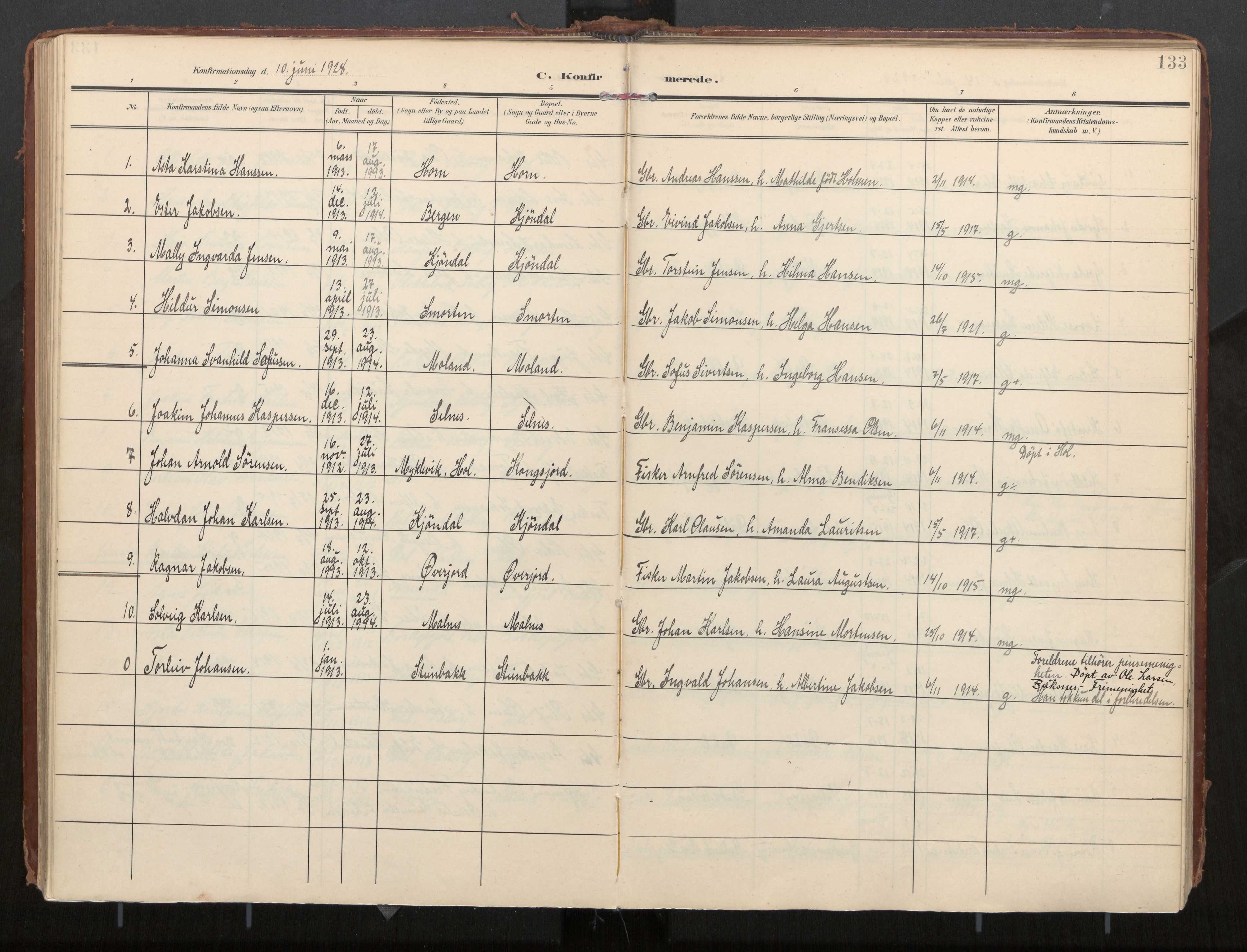 Ministerialprotokoller, klokkerbøker og fødselsregistre - Nordland, SAT/A-1459/884/L1194: Ministerialbok nr. 884A02, 1906-1937, s. 133