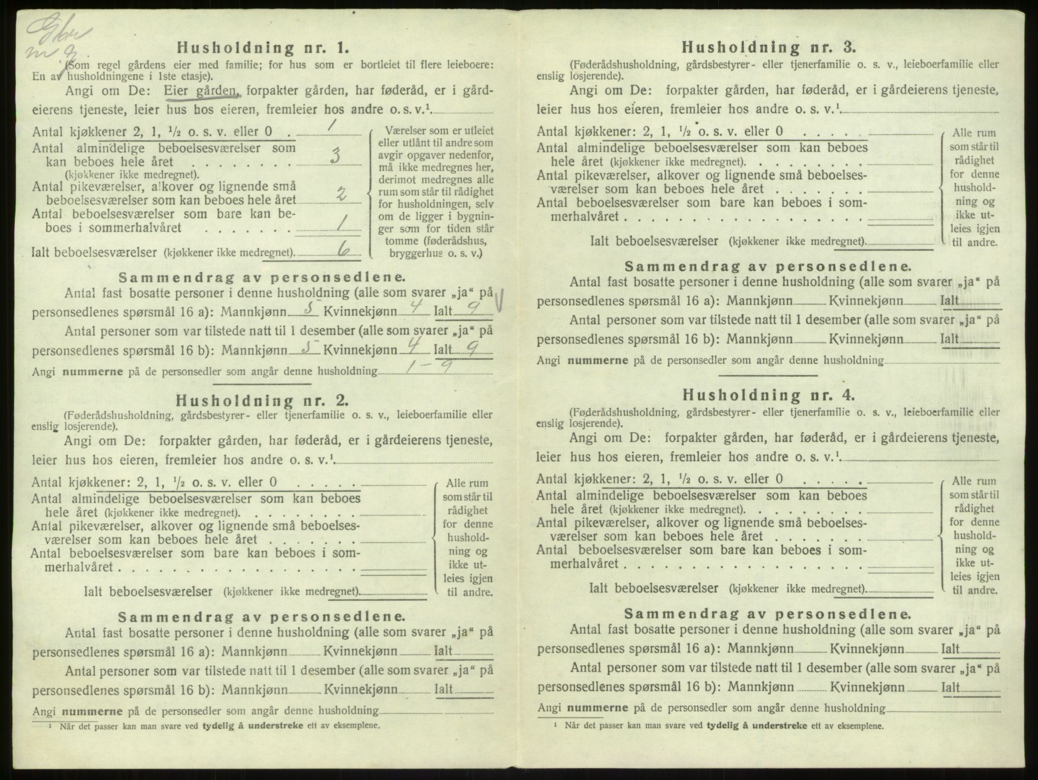 SAB, Folketelling 1920 for 1253 Hosanger herred, 1920, s. 877