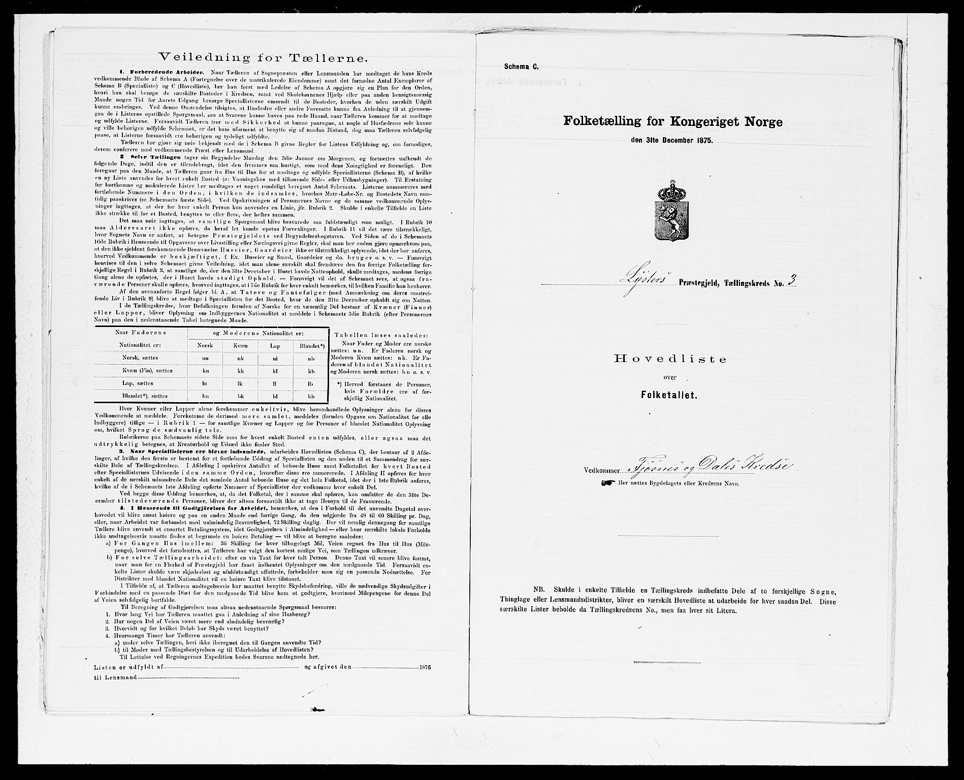 SAB, Folketelling 1875 for 1426P Luster prestegjeld, 1875, s. 10