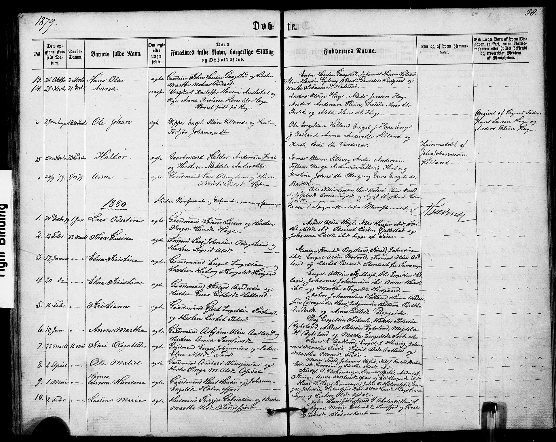 Fusa sokneprestembete, AV/SAB-A-75401/H/Hab: Klokkerbok nr. A 1, 1861-1894, s. 38